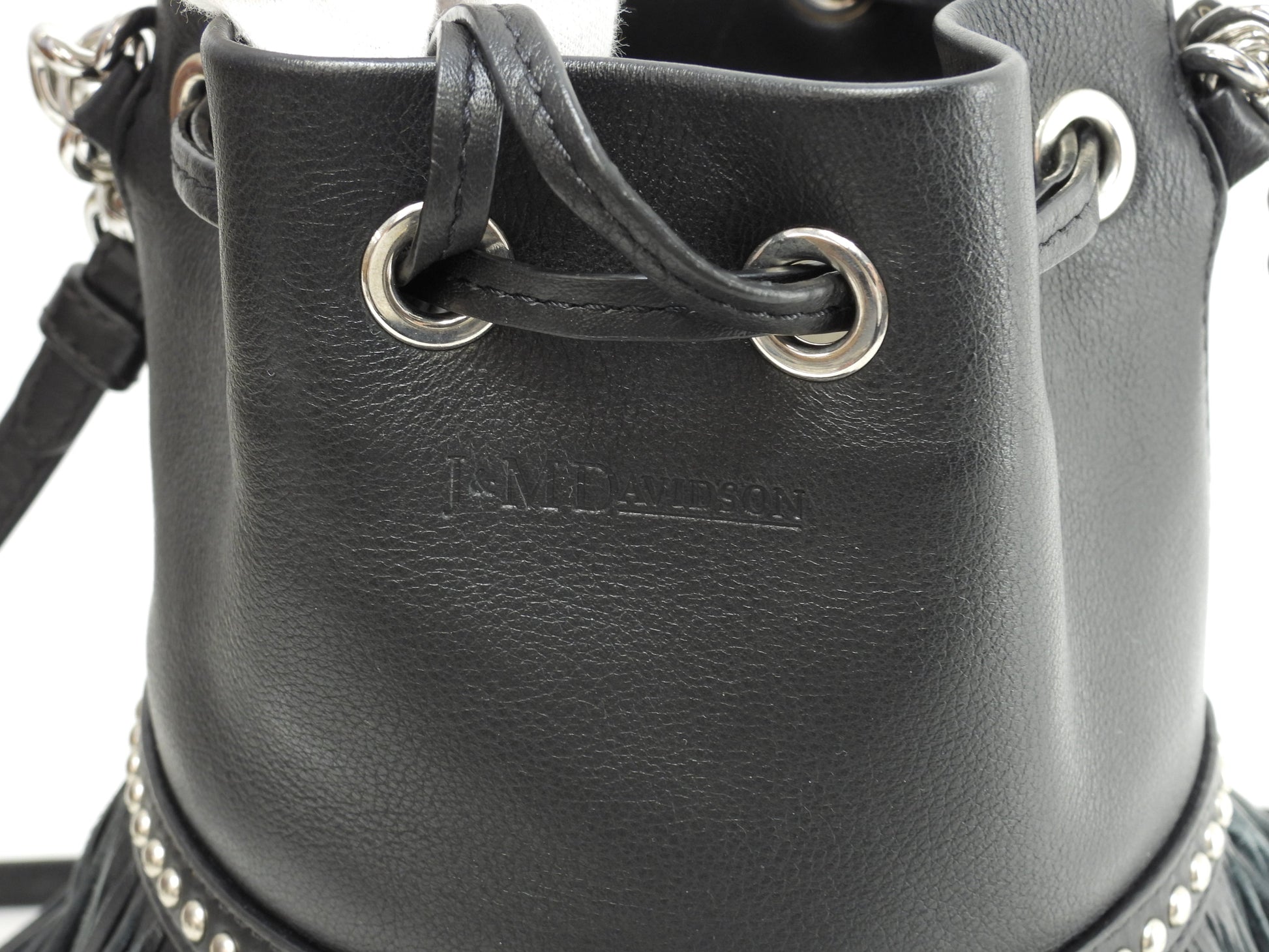 J&Mdavidson カーニバルミニ フリンジ レザー黒 ポシェット 2Wayハンドバッグ 極美品@ 7