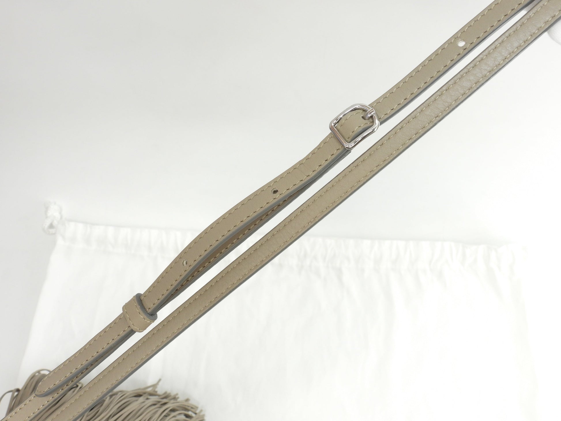 J&Mdavidson カーニバルミニ フリンジ レザー灰 ポシェット 2Wayハンドバッグ 極美品@TBJ