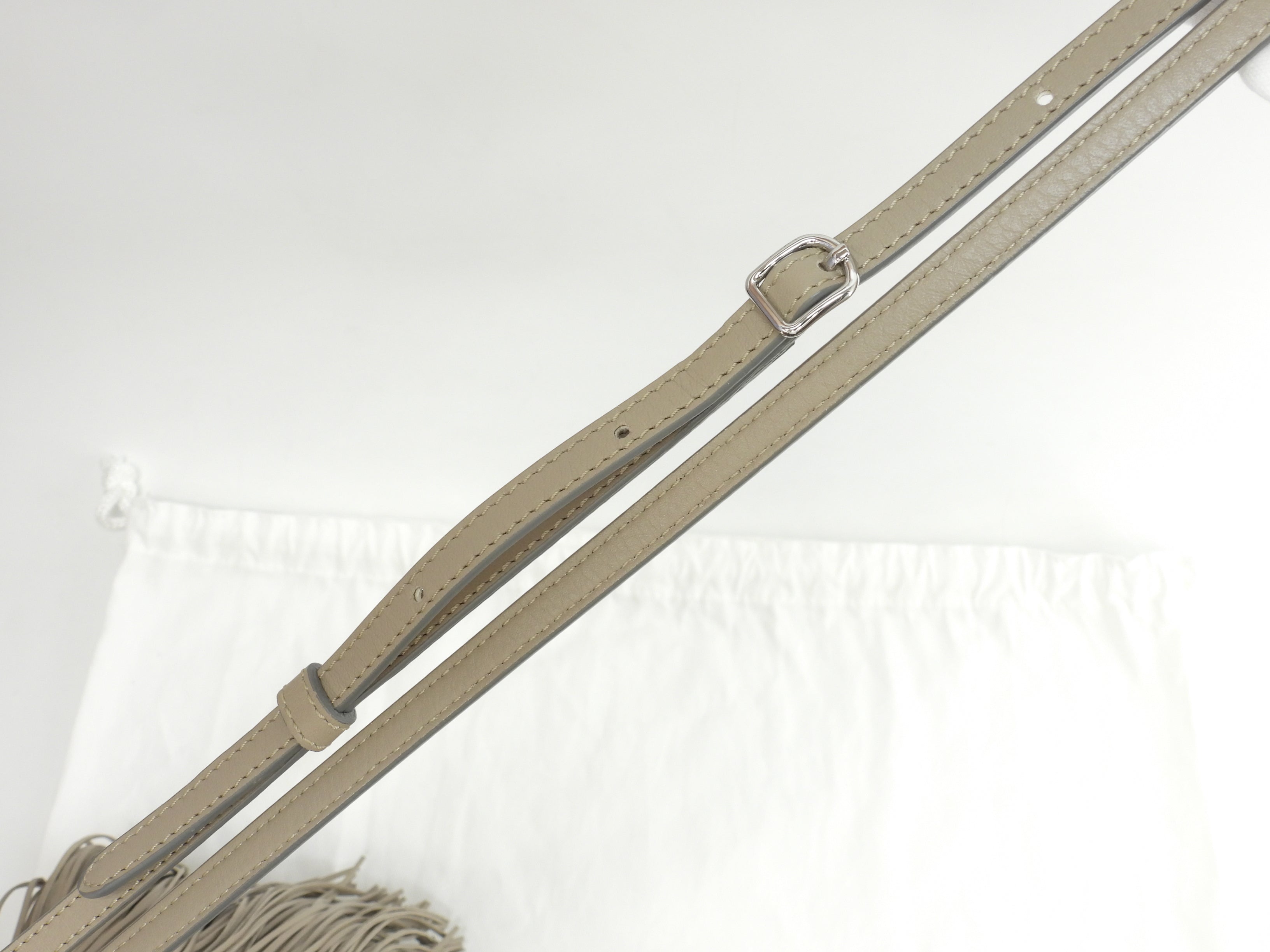 J&Mdavidson カーニバルミニ フリンジ レザー灰 ポシェット 2Wayハンドバッグ 極美品@TBJ
