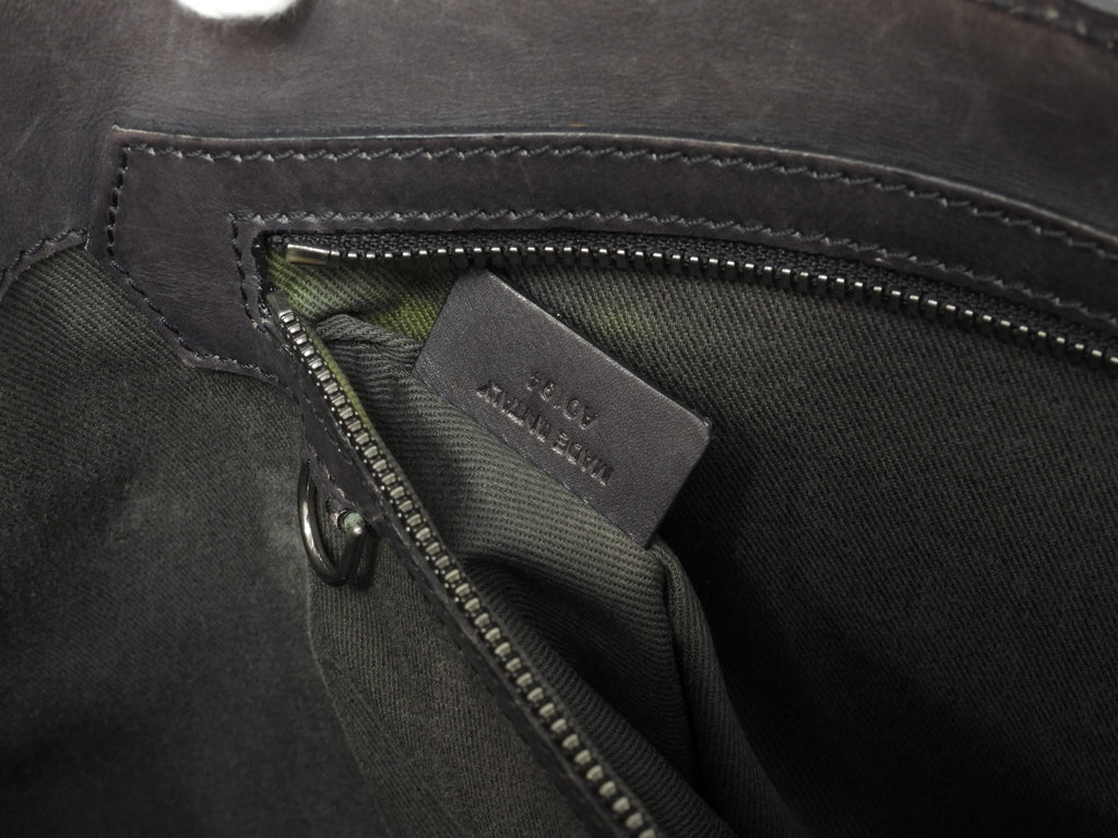 Berluti Toujours Scrittura Pelle Nera Tote Bag Uomo Borsa a Mano@A0194