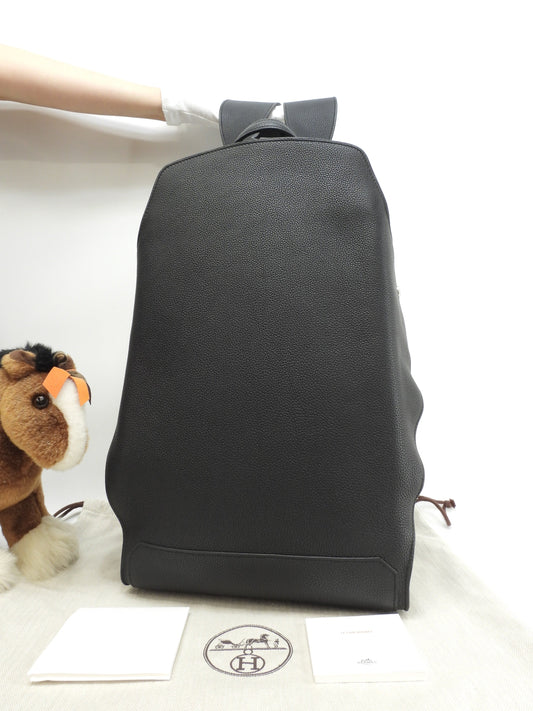Hermès Zaino City in Taurillon Clemence nero con hardware color argento, come nuovo@C