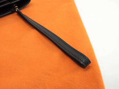 Hermès Jet Ardennes Nero Hardware Oro Clutch Borsa a mano Ottime condizioni@○Z