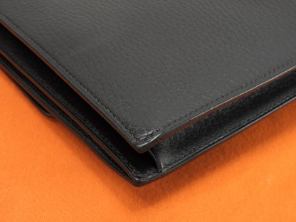 Hermès Jet Ardennes Nero Hardware Oro Clutch Borsa a mano Ottime condizioni@○Z