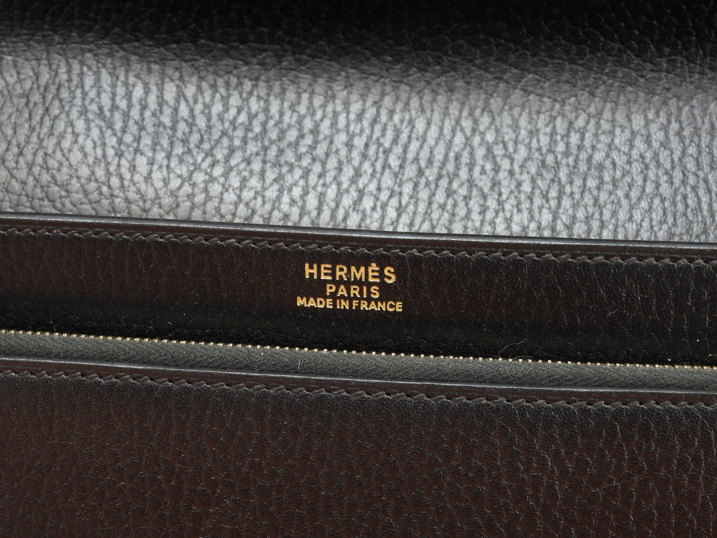 Hermès Jet Ardennes Nero Hardware Oro Clutch Borsa a mano Ottime condizioni@○Z