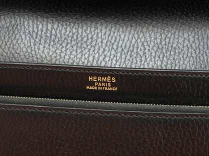 Hermès Jet Ardennes Nero Hardware Oro Clutch Borsa a mano Ottime condizioni@○Z