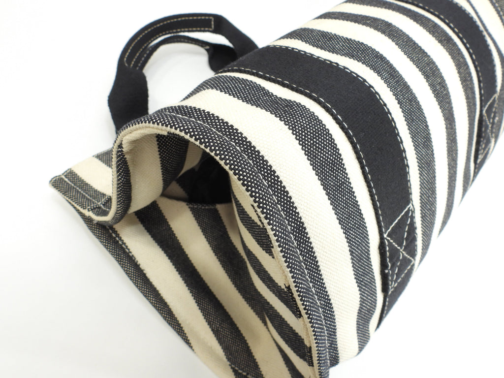 Hermès Cannes PM Cotone Denim Nero Bianco Borsa a Mano Tote Condizioni Eccellenti @ 3