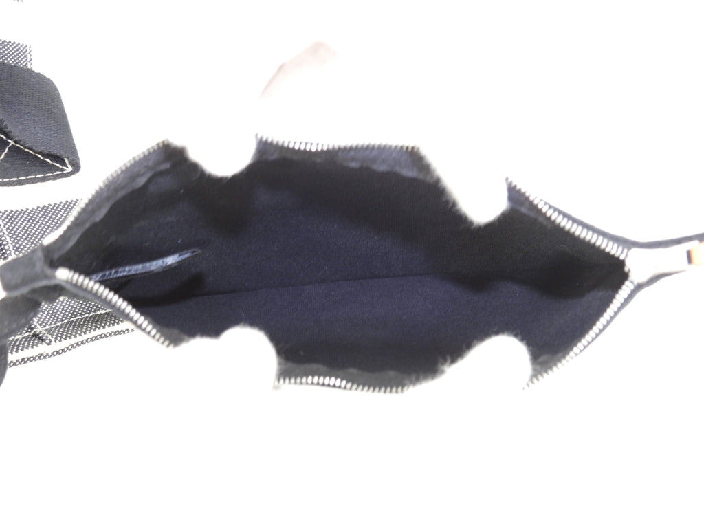 Hermès Cannes PM Cotone Denim Nero Bianco Borsa a Mano Tote Condizioni Eccellenti @ 3