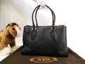 Tod's borsa tote in pelle liscia nera, a mano, ottime condizioni @LP31
