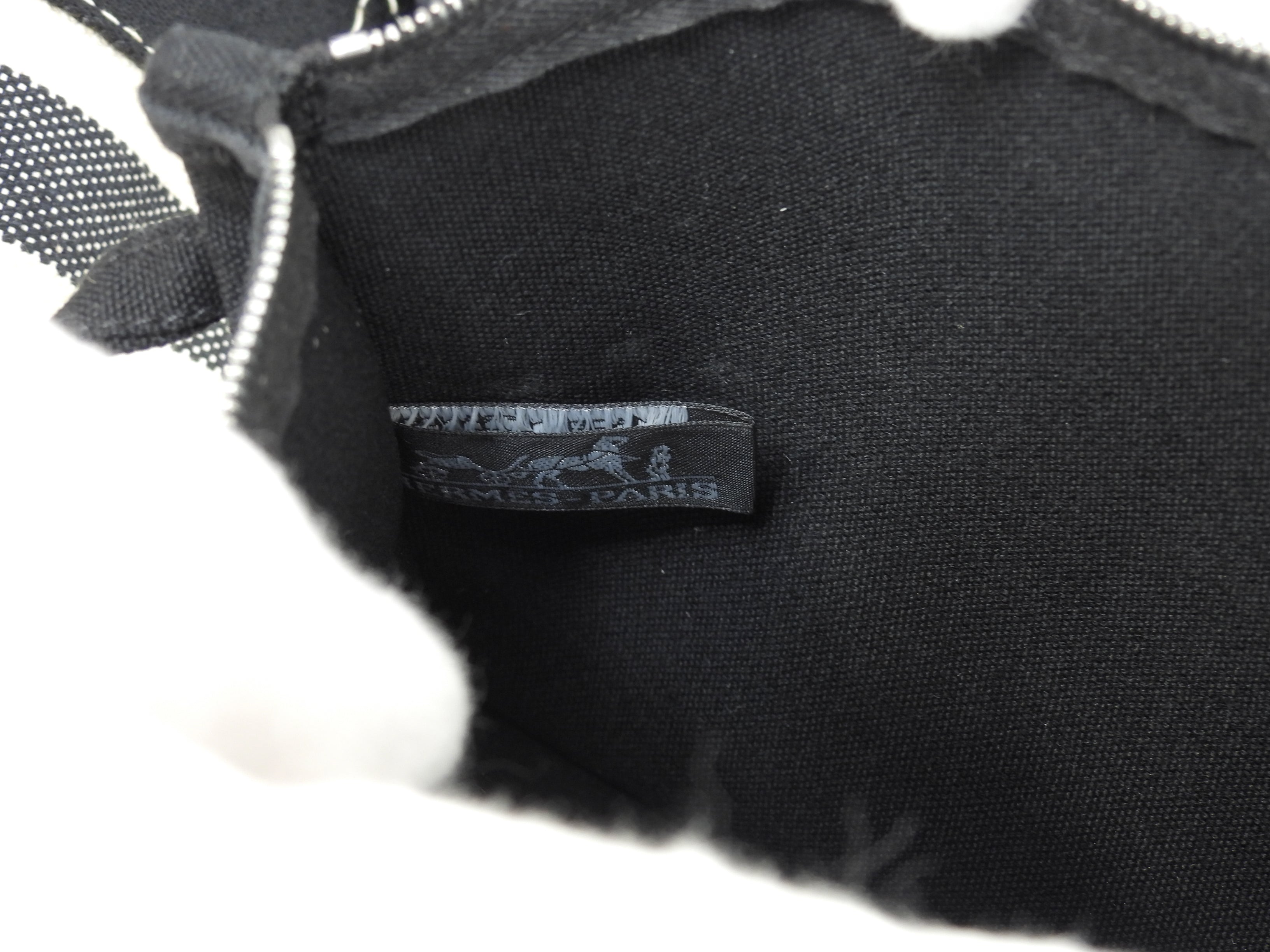 Hermès Cannes PM Cotone Denim Nero Bianco Borsa a Mano Tote Condizioni Eccellenti @ 3