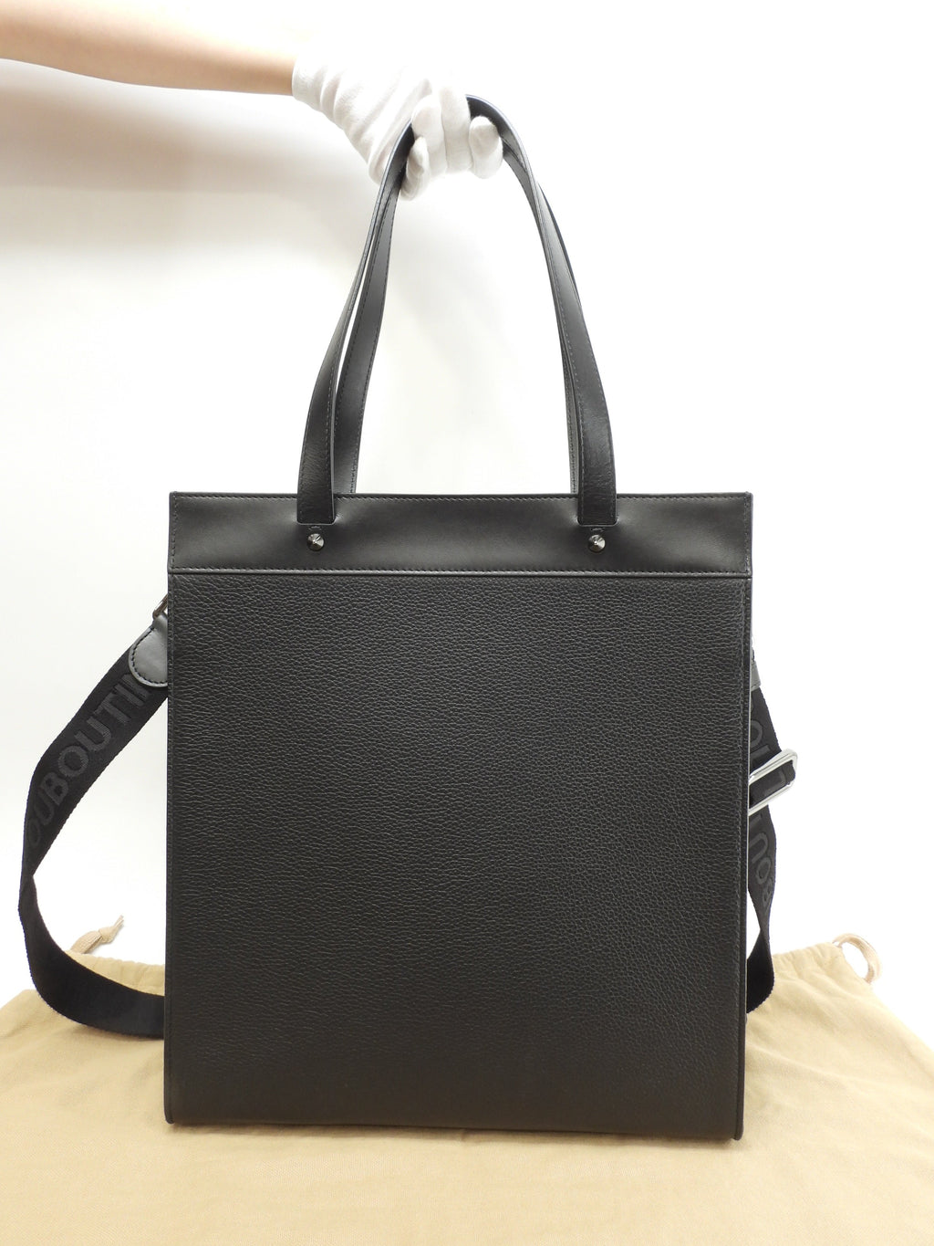 Christian Louboutin borsa tote Ruistote in pelle nera con tracolla, come nuova @ 2