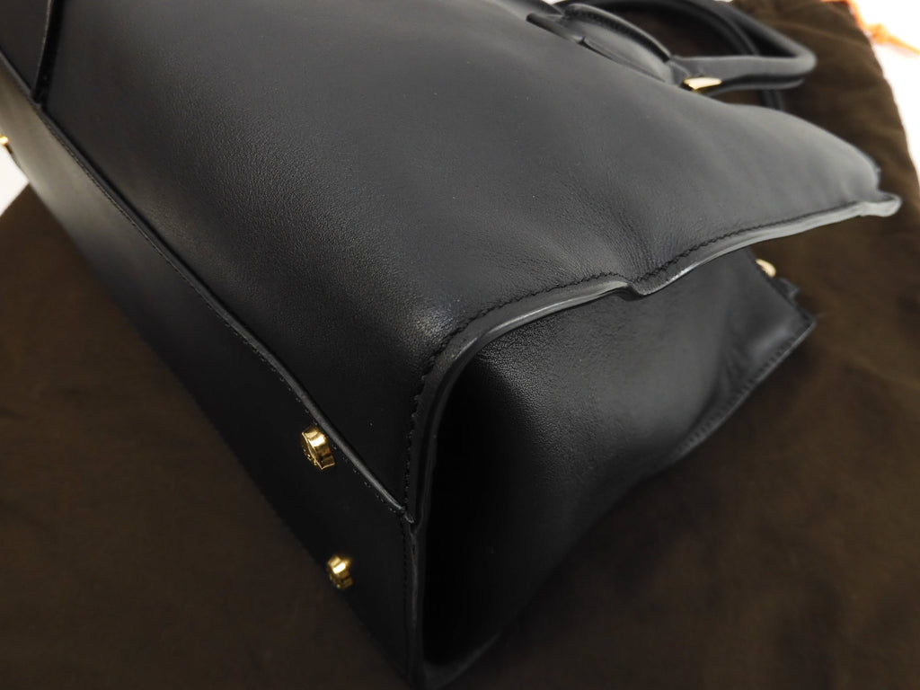 Tod's borsa tote in pelle liscia nera, a mano, ottime condizioni @LP31