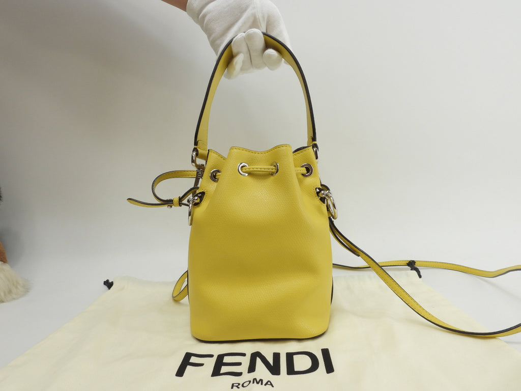 フェンディ s付ハンドバッグ モントレゾール レザー黄 ポシェット 美品@ 8