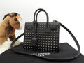 Saint Laurent Sac de Jour Nano con borchie in pelle nera, mini borsa a mano, pochette YSL, ottime condizioni @ 73