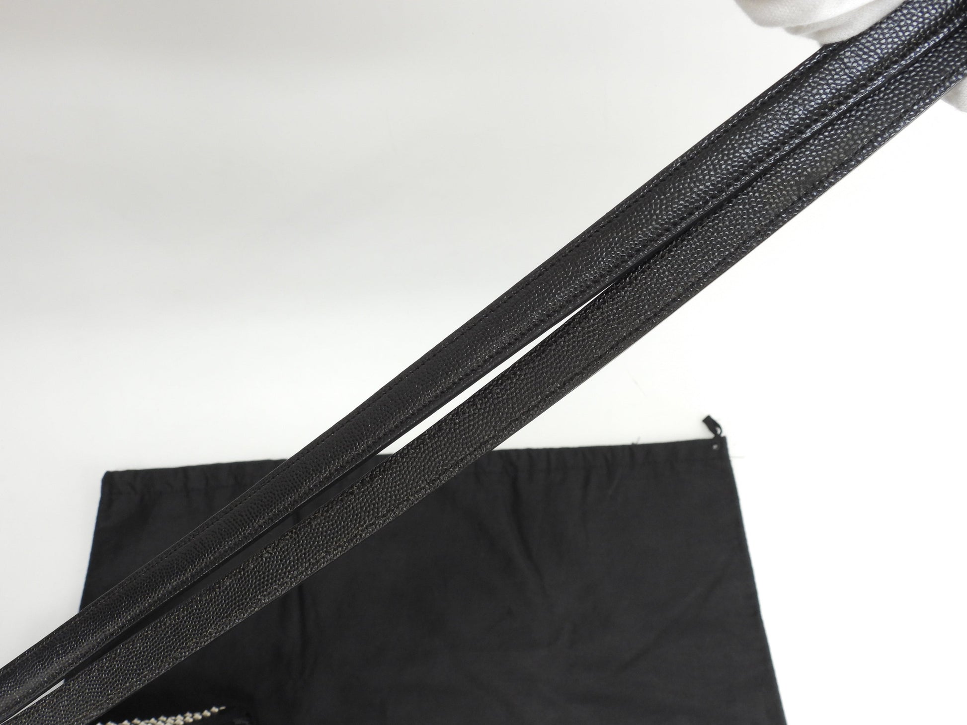 サンローラン サックドジュールナノ スタッズ レザー黒 ミニハンドバッグ ポシェット YSL 美品@ 73