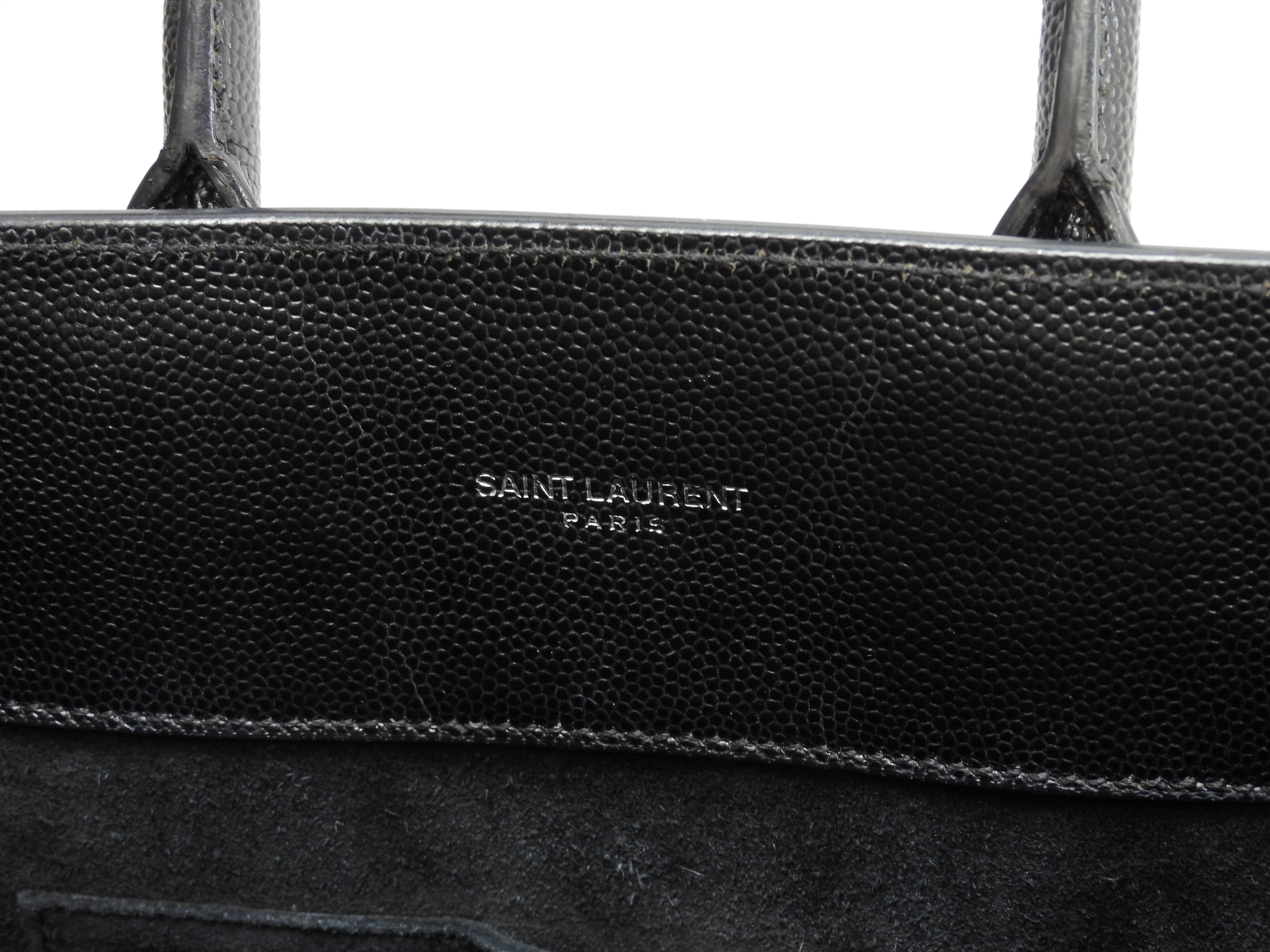 Saint Laurent Sac de Jour Nano con borchie in pelle nera, mini borsa a mano, pochette YSL, ottime condizioni @ 73