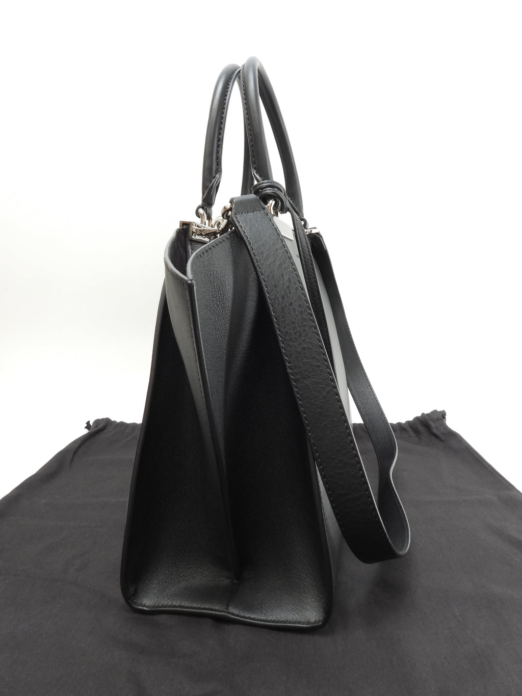 Fendi Trois Jour Borsa a mano in pelle nera con tracolla - Tote bag - Ottime condizioni @ 54