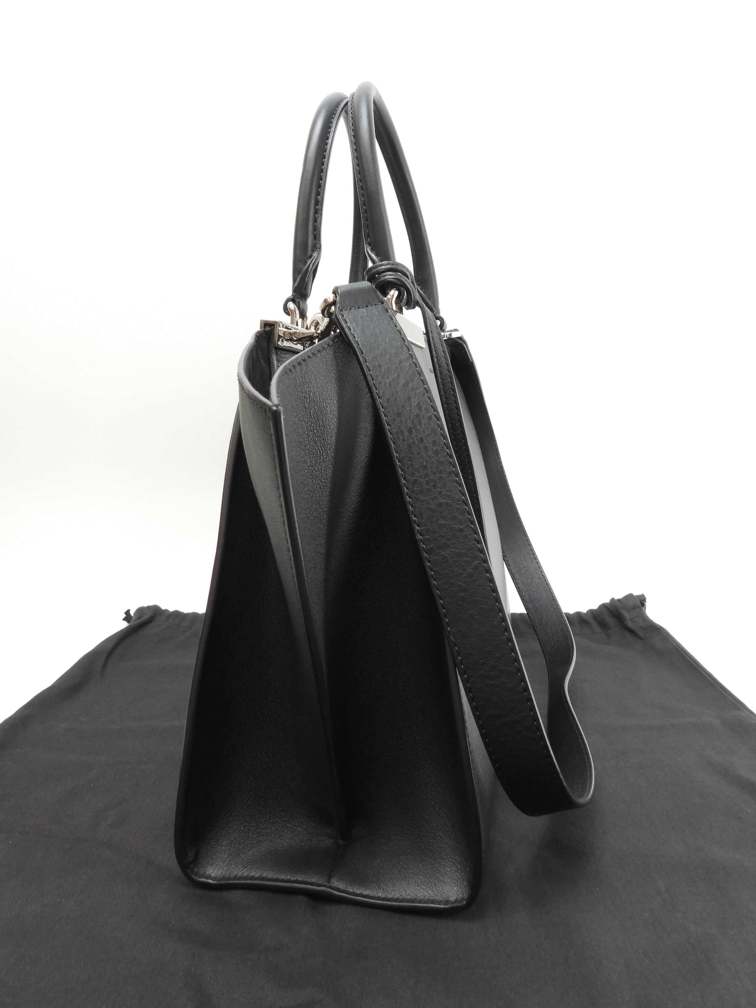 Fendi Trois Jour Borsa a mano in pelle nera con tracolla - Tote bag - Ottime condizioni @ 54