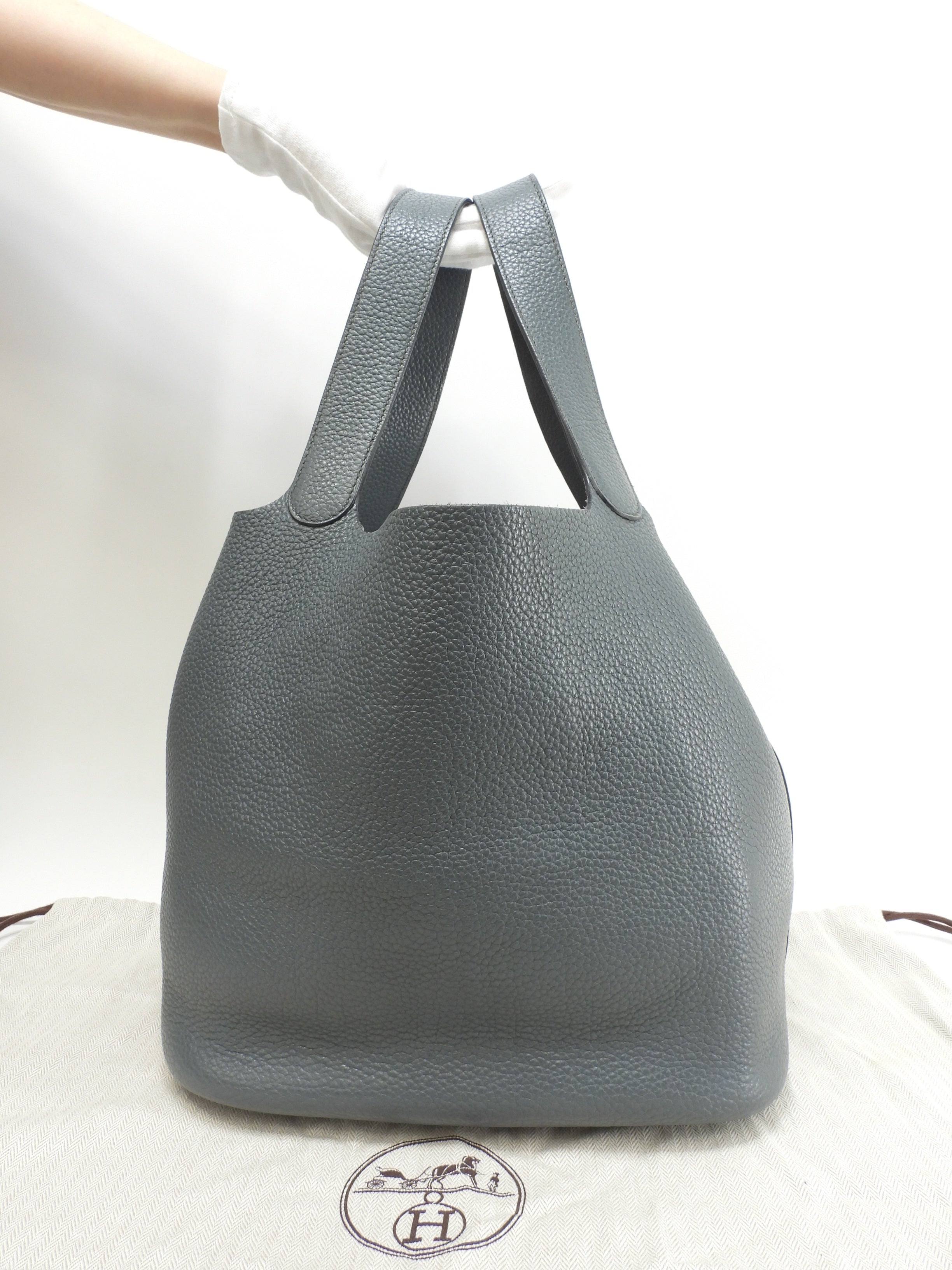 Hermès Picotin Lock GM Taurillon Clemence Bleu Orange Borsa a mano Borsa tote Ottime condizioni@T 4