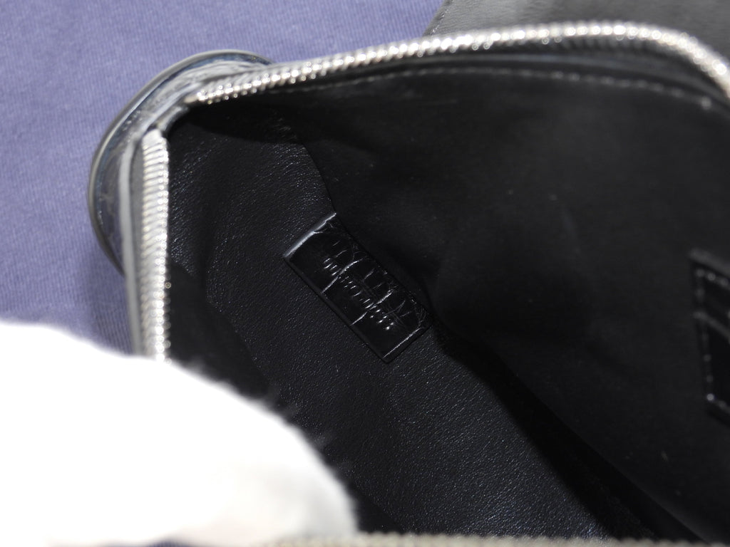 Christian Dior borsa a tracolla Saddle bag in pelle di coccodrillo nera, come nuova, @ 2