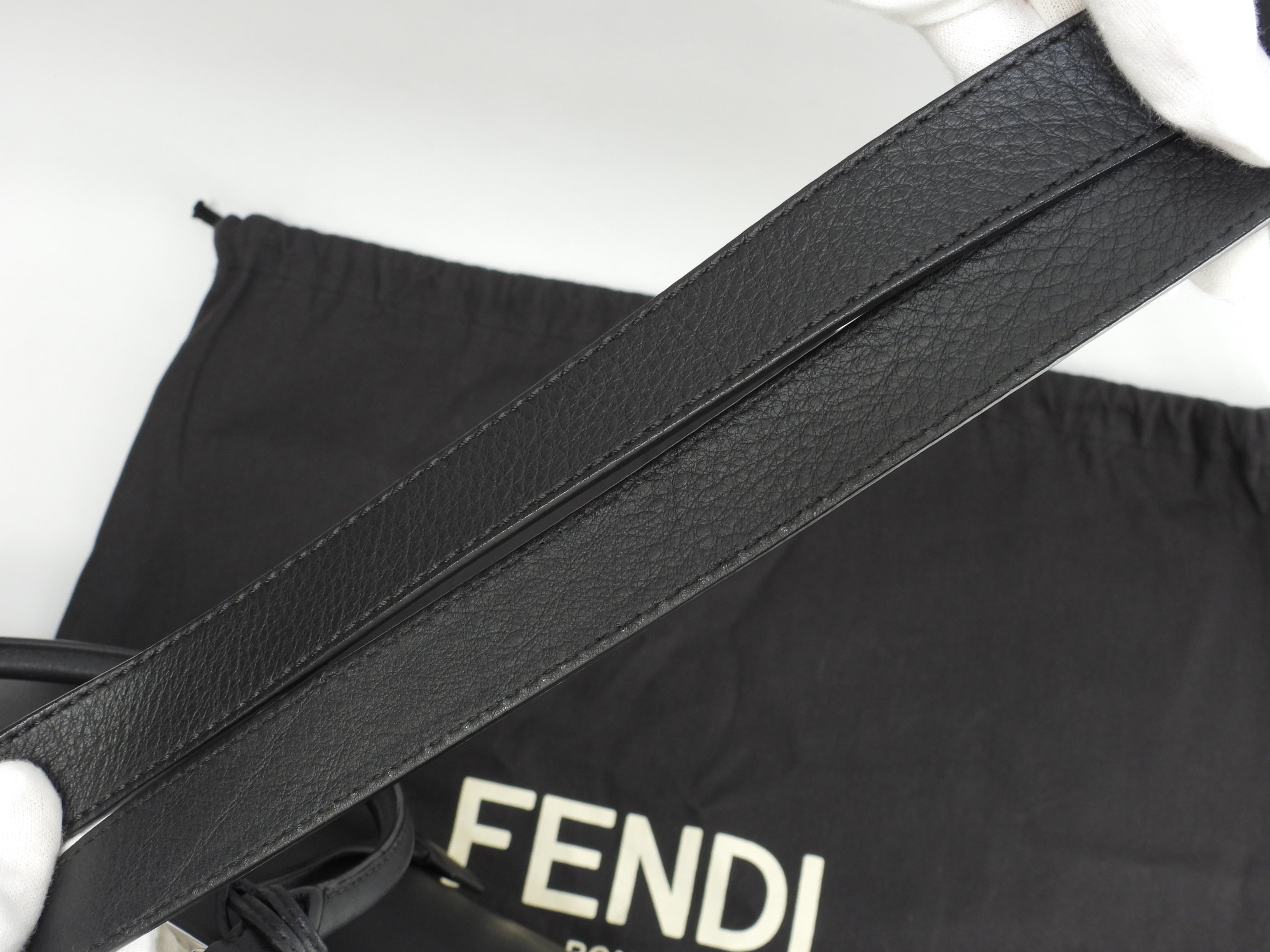Fendi Trois Jour Borsa a mano in pelle nera con tracolla - Tote bag - Ottime condizioni @ 54