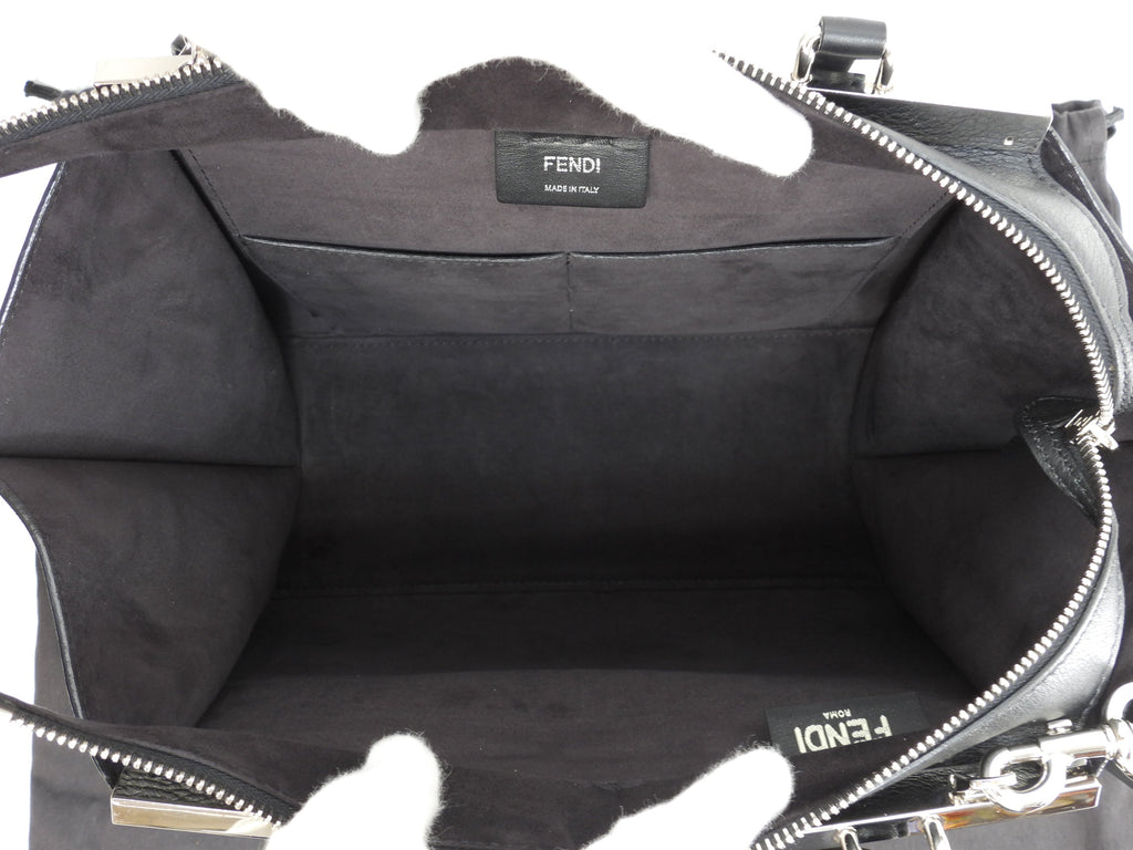 Fendi Trois Jour Borsa a mano in pelle nera con tracolla - Tote bag - Ottime condizioni @ 54