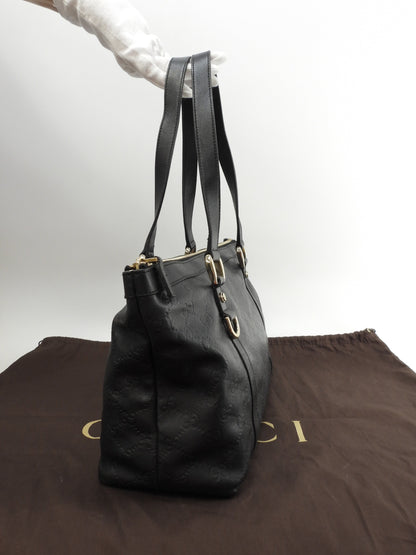 Gucci Borsa Tote in Pelle Guccissima Nera Borsa a Mano Borsa a Tracolla 141470@ 8