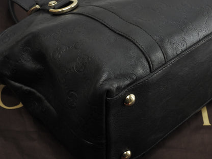 Gucci Borsa Tote in Pelle Guccissima Nera Borsa a Mano Borsa a Tracolla 141470@ 8