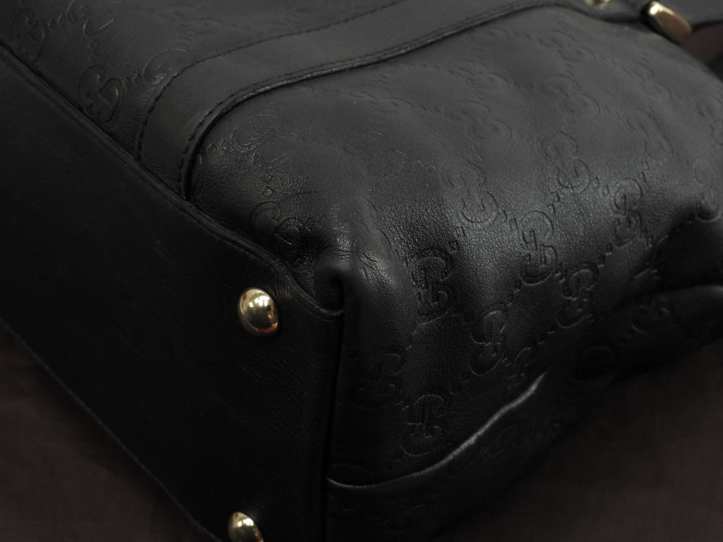 Gucci Borsa Tote in Pelle Guccissima Nera Borsa a Mano Borsa a Tracolla 141470@ 8