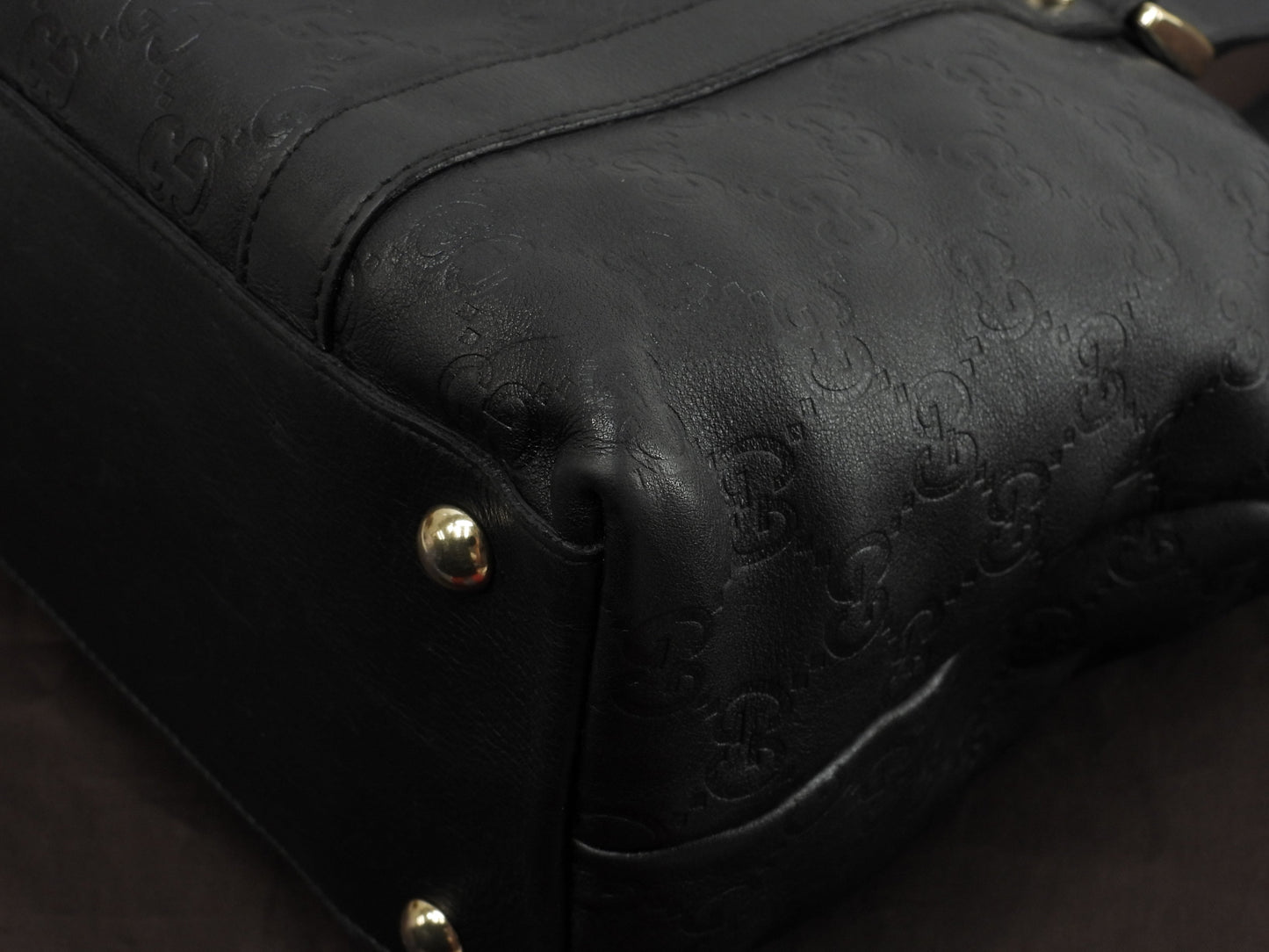 Gucci Borsa Tote in Pelle Guccissima Nera Borsa a Mano Borsa a Tracolla 141470@ 8