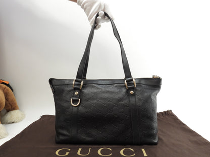 Gucci Borsa Tote in Pelle Guccissima Nera Borsa a Mano Borsa a Tracolla 141470@ 8