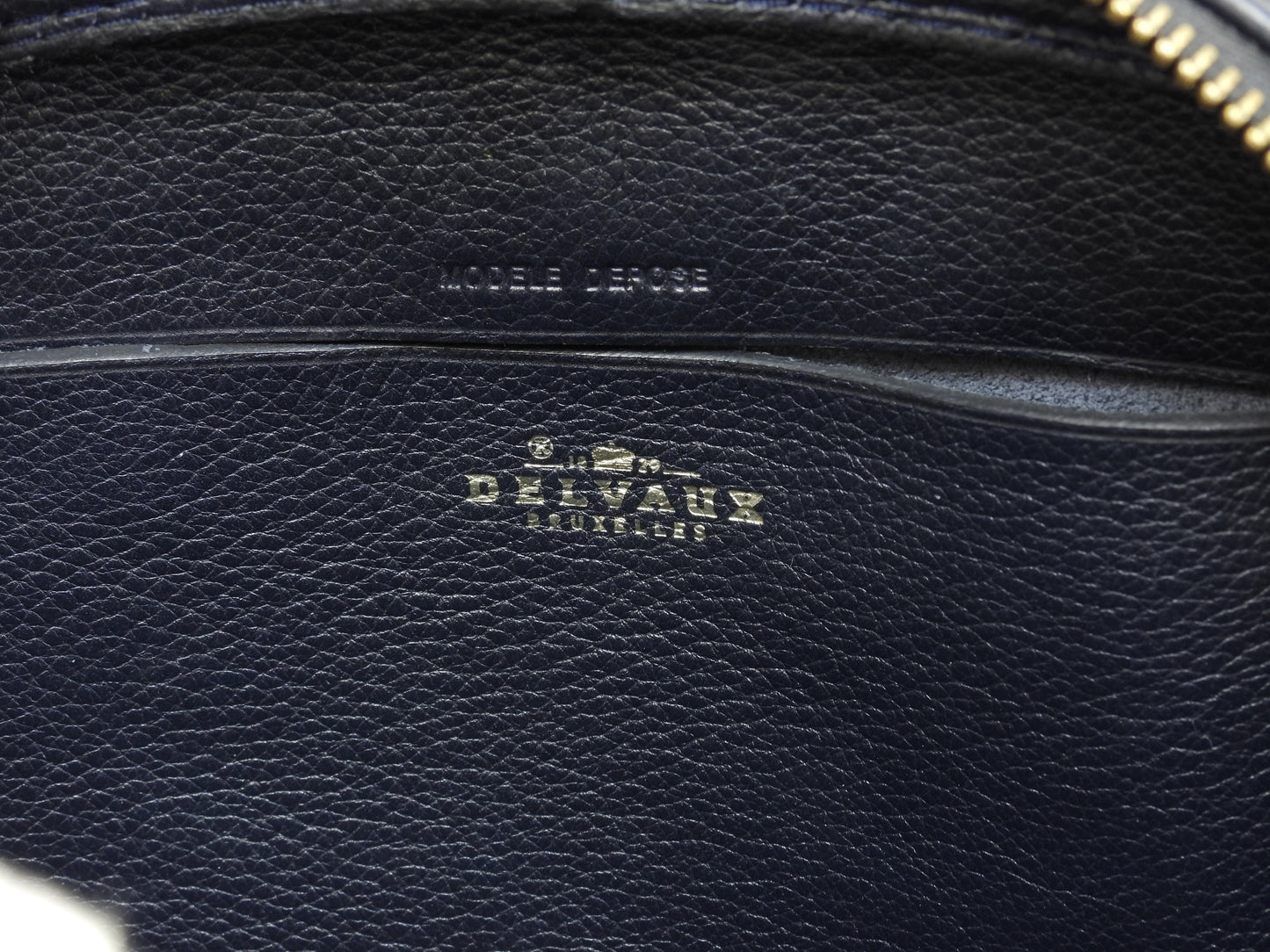 Delvaux mini zaino in pelle intrecciata blu navy vintage piccolo bellissimo zaino @ 2