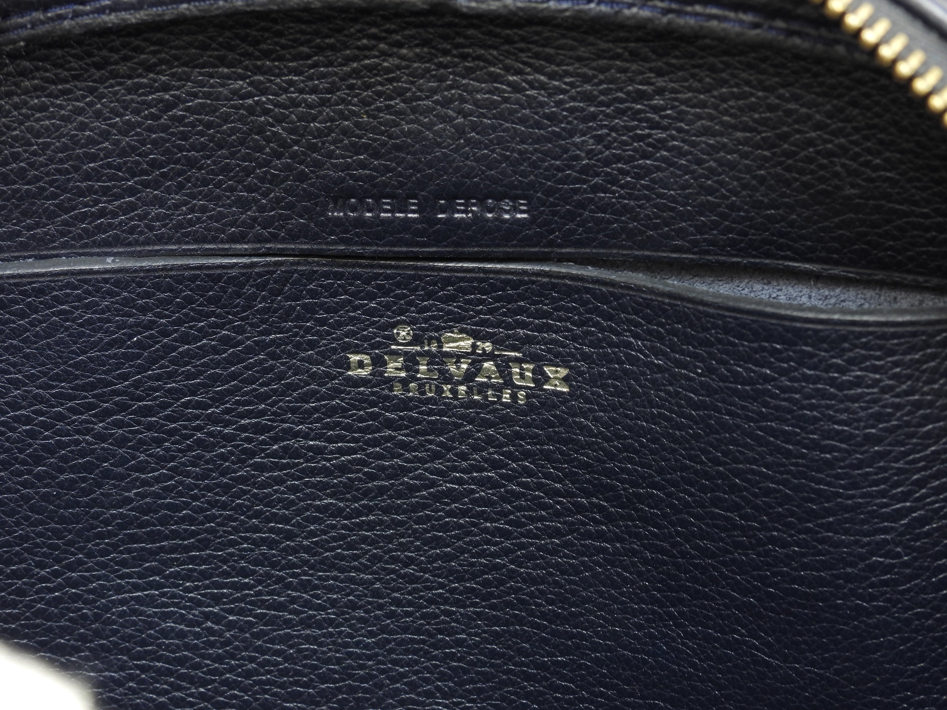 Delvaux mini zaino in pelle intrecciata blu navy vintage piccolo bellissimo zaino @ 2