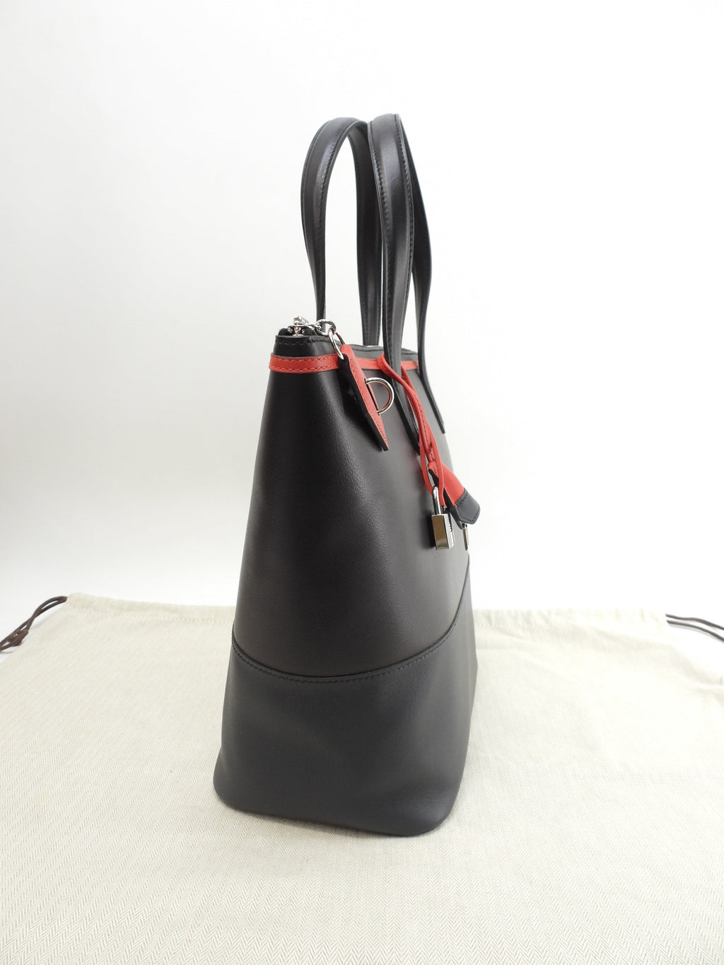 Hermès Transat Veau Evercolor/Swift nero blu rosso borsa a mano tote bag@D