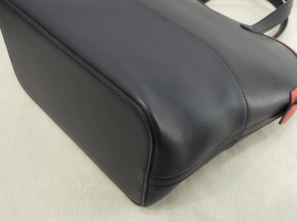 Hermès Transat Veau Evercolor/Swift nero blu rosso borsa a mano tote bag@D