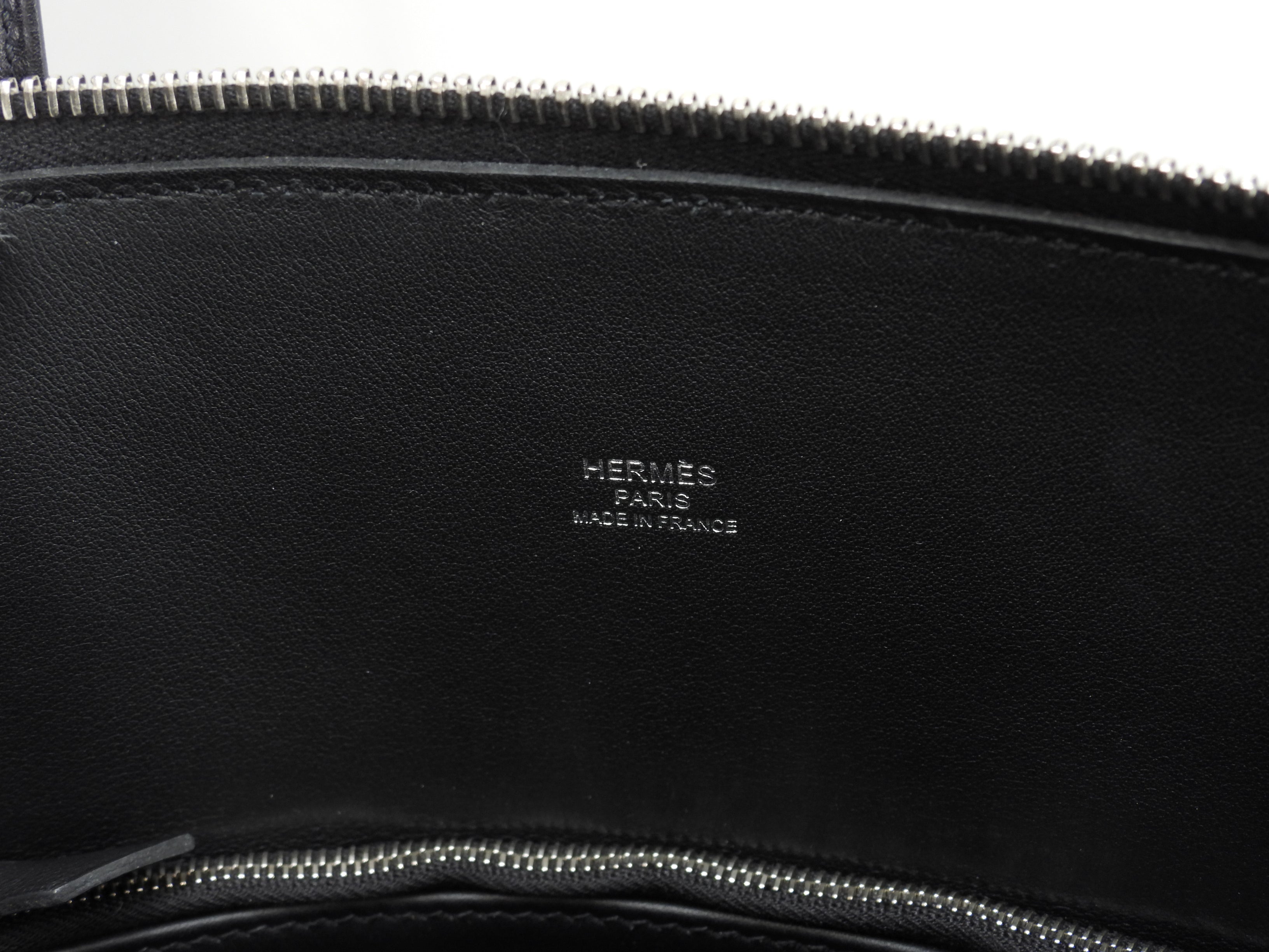 Hermès Transat Veau Evercolor/Swift nero blu rosso borsa a mano tote bag@D