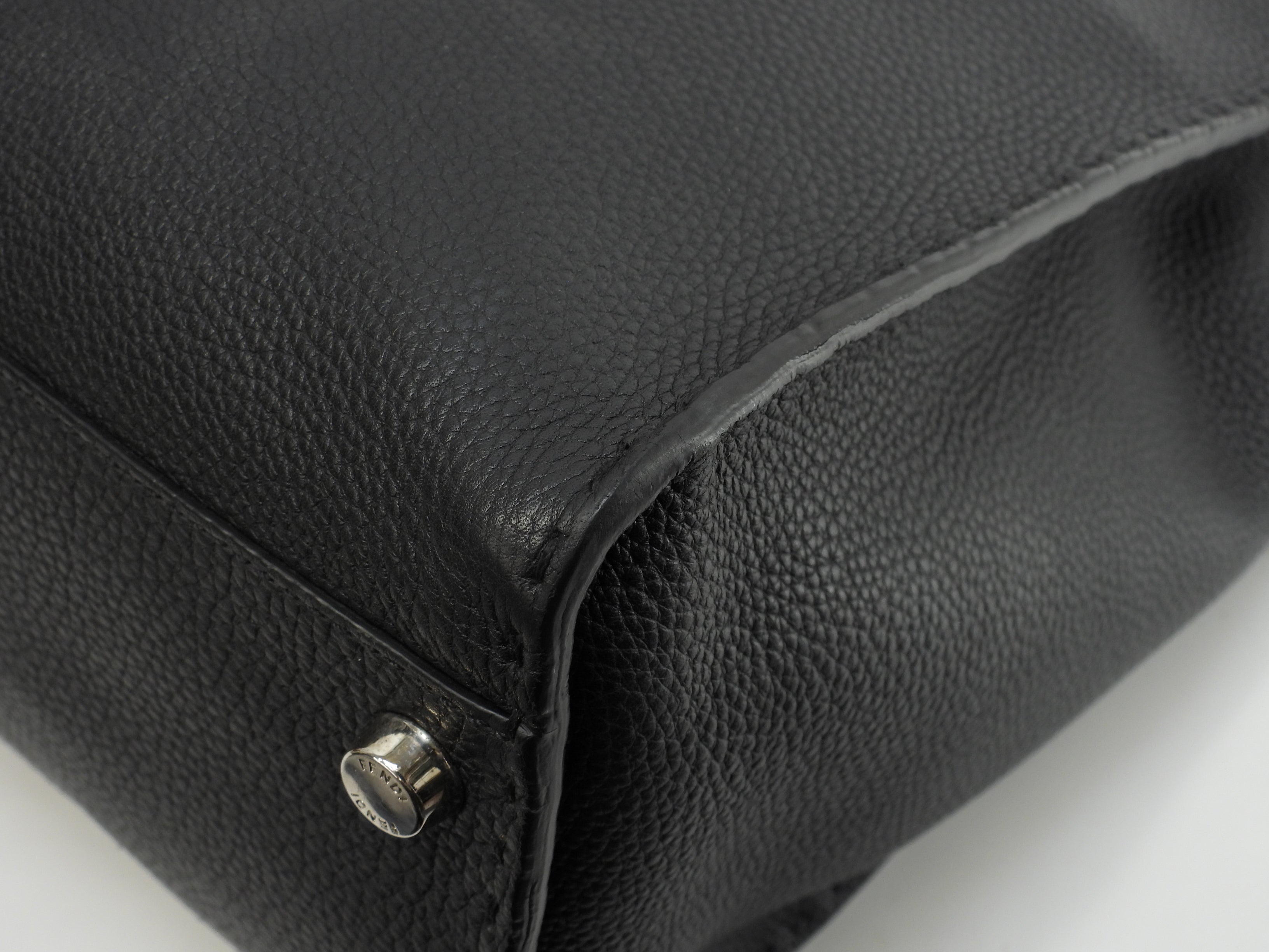 Fendi Peekaboo Large Monster Selleria Nera Borsa a Mano da Uomo Borsa da Lavoro Ottime Condizioni @ 61