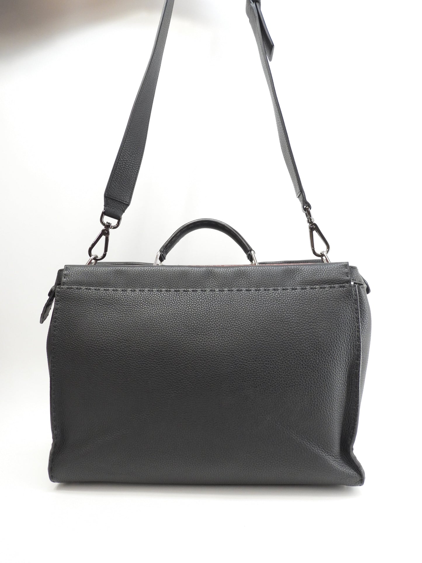 Fendi Peekaboo Large Monster Selleria Nera Borsa a Mano da Uomo Borsa da Lavoro Ottime Condizioni @ 61