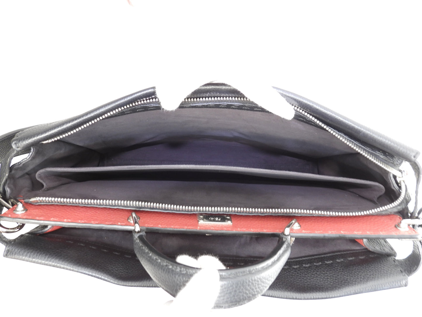 Fendi Peekaboo Large Monster Selleria Nera Borsa a Mano da Uomo Borsa da Lavoro Ottime Condizioni @ 61