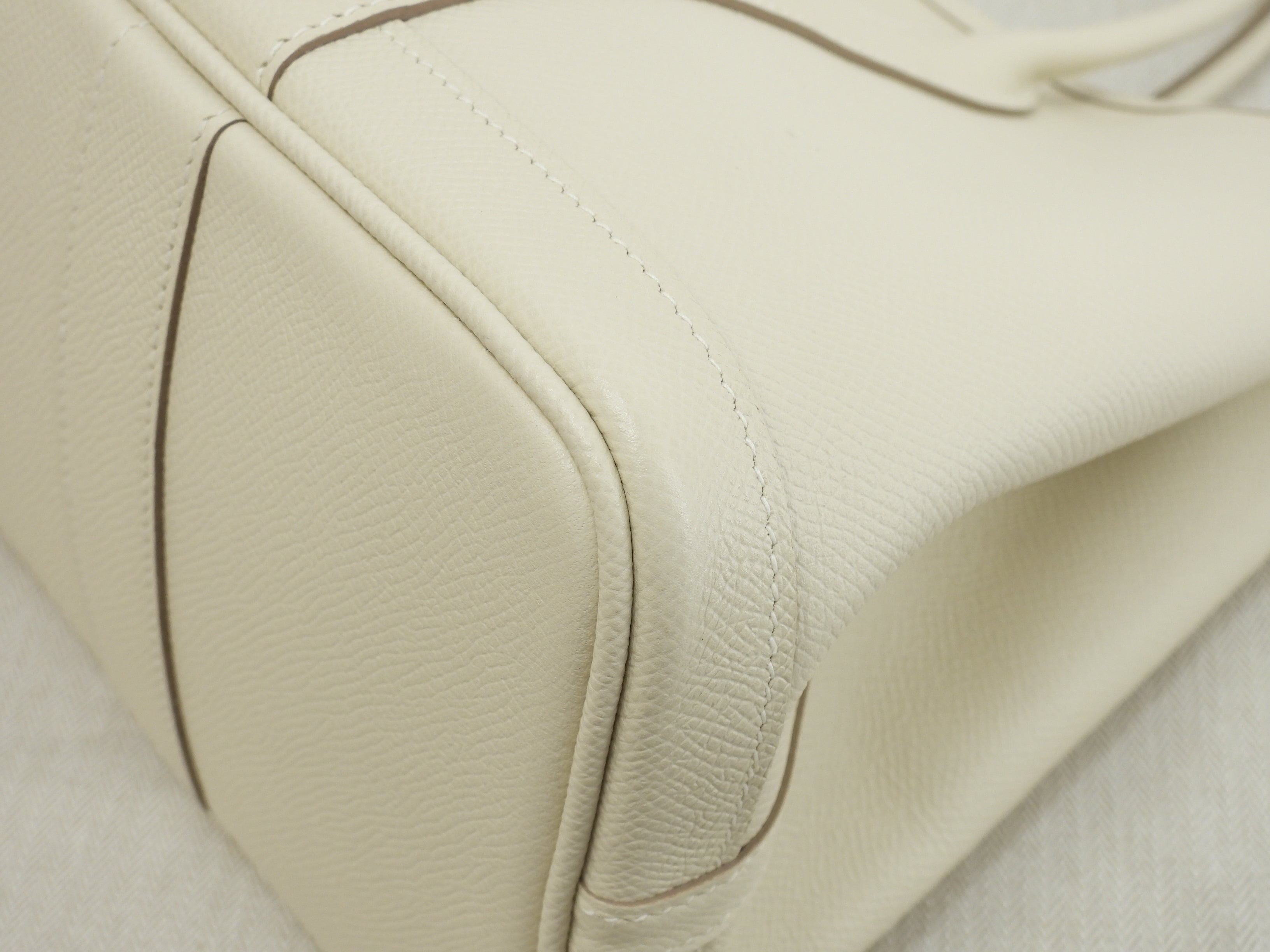 Hermès Garden Party TPM Epsom Craie Borsa a mano Shopper Mai Usata @A 8