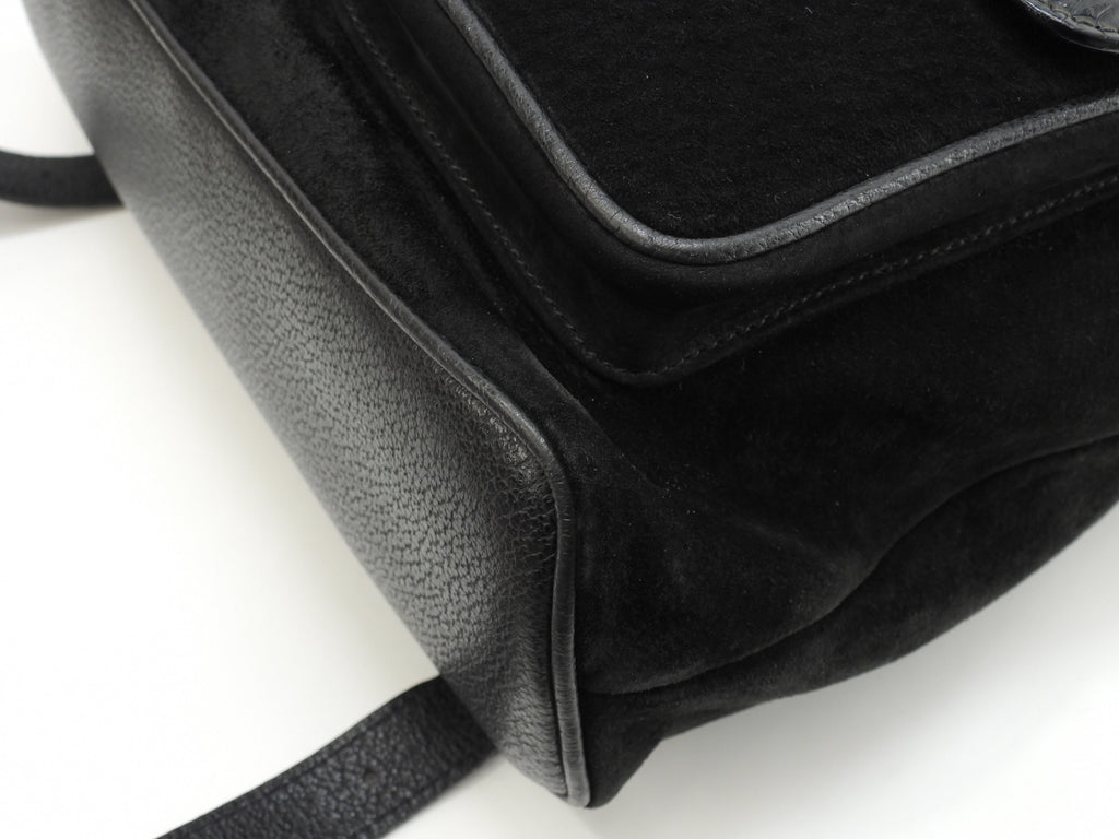 Zaino Gucci medio, bambù, coccodrillo verde/camoscio nero, rarissimo @ 13