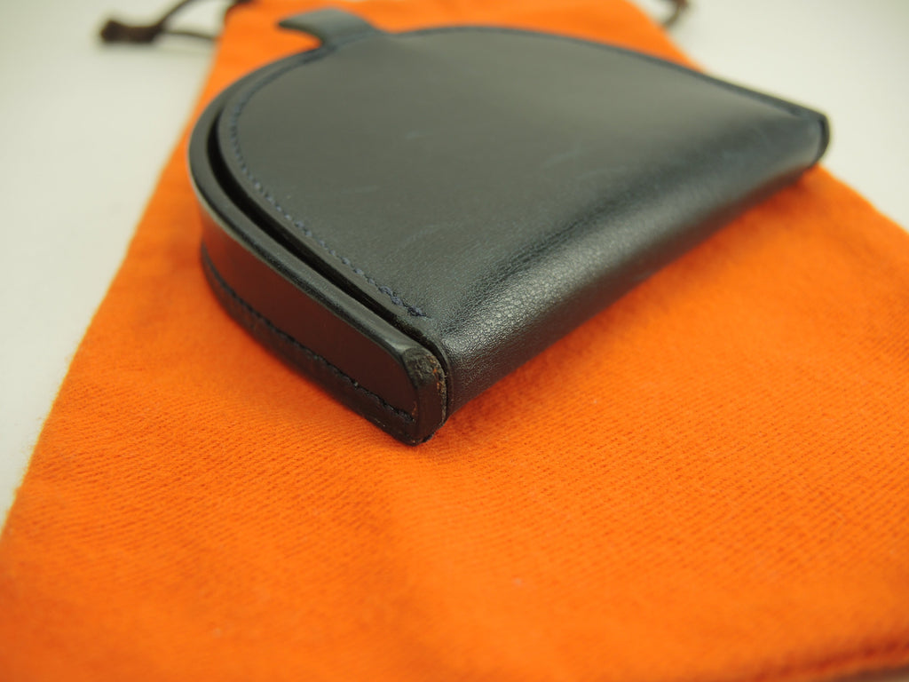 Hermès Borgogna Box Calf Indigo Blue Portamonete Coin Case@ 11