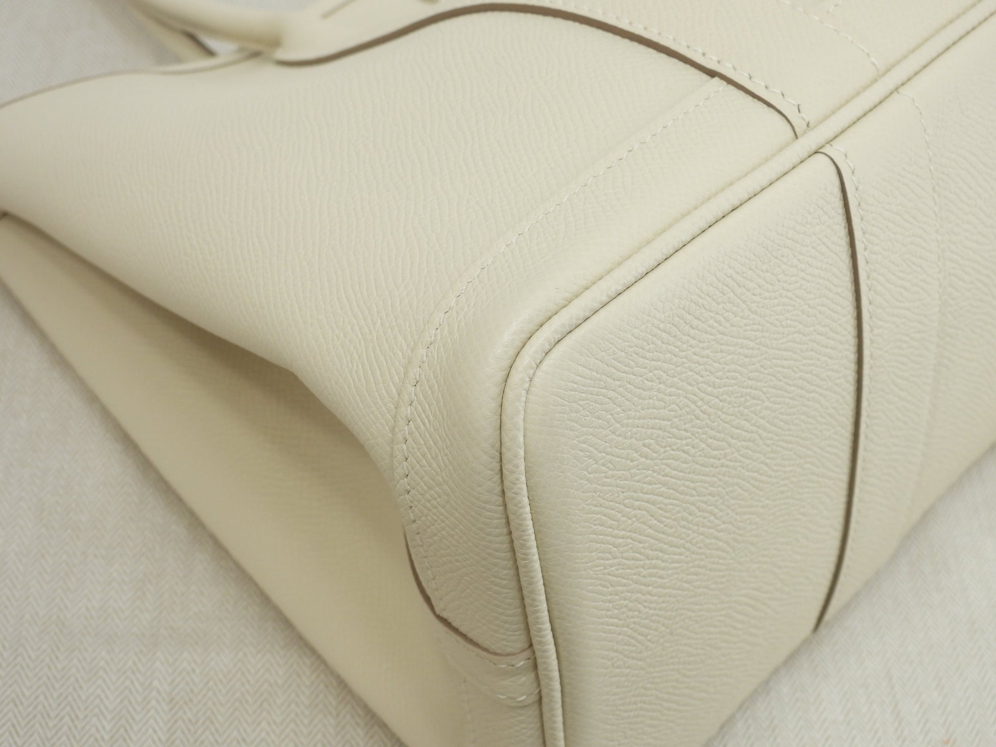 Hermès Garden Party TPM Epsom Craie Borsa a mano Shopper Mai Usata @A 8