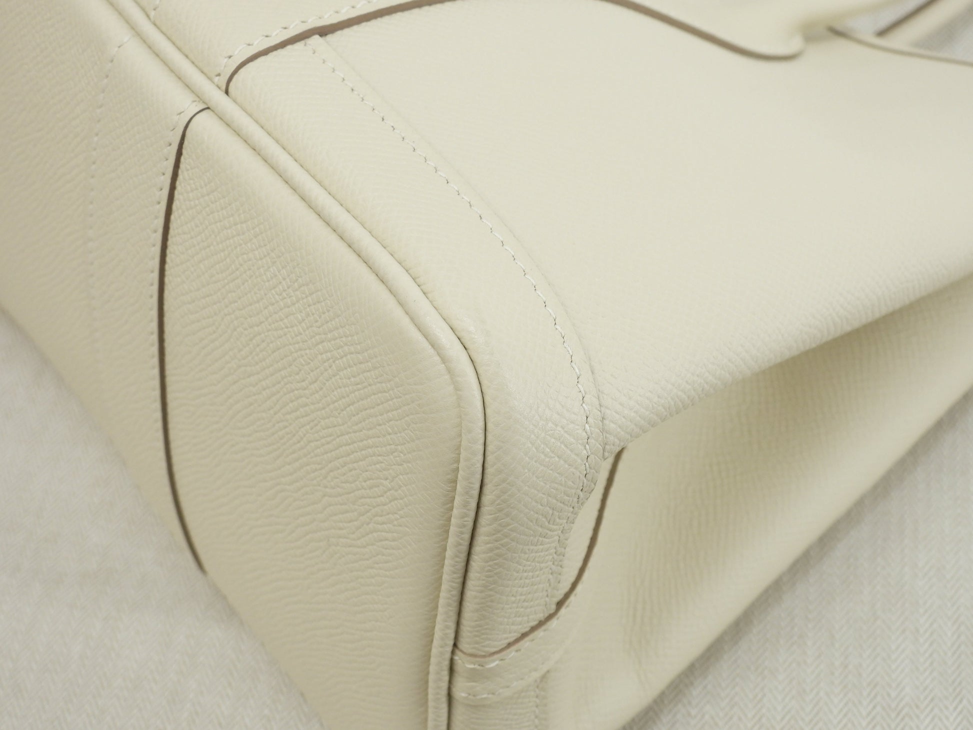 Hermès Garden Party TPM Epsom Craie Borsa a mano Shopper Mai Usata @A 8
