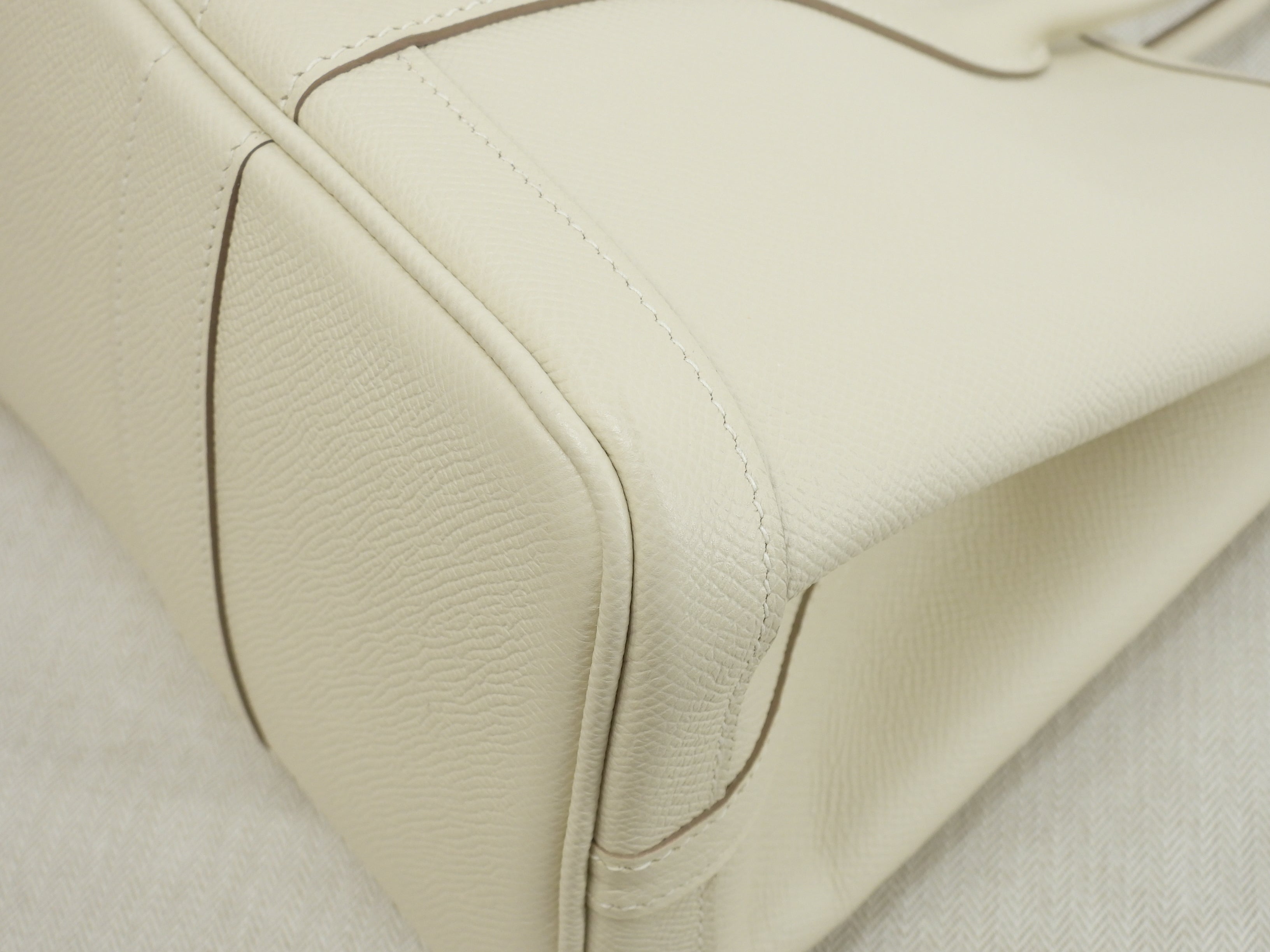 Hermès Garden Party TPM Epsom Craie Borsa a mano Shopper Mai Usata @A 8