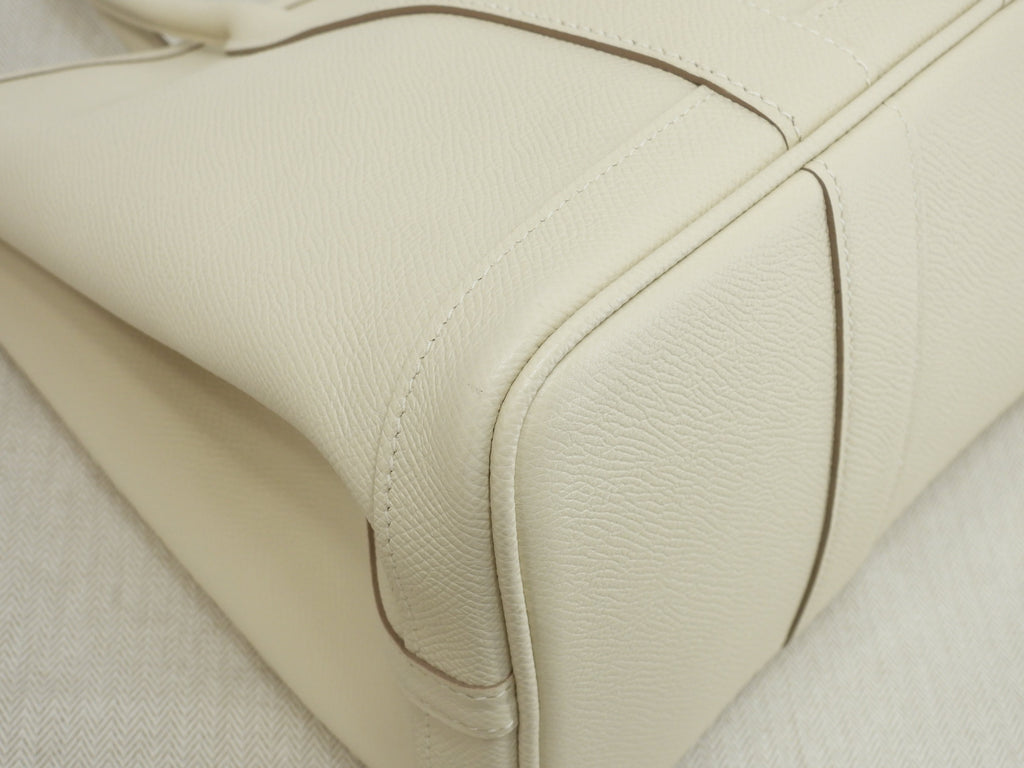 Hermès Garden Party TPM Epsom Craie Borsa a mano Shopper Mai Usata @A 8