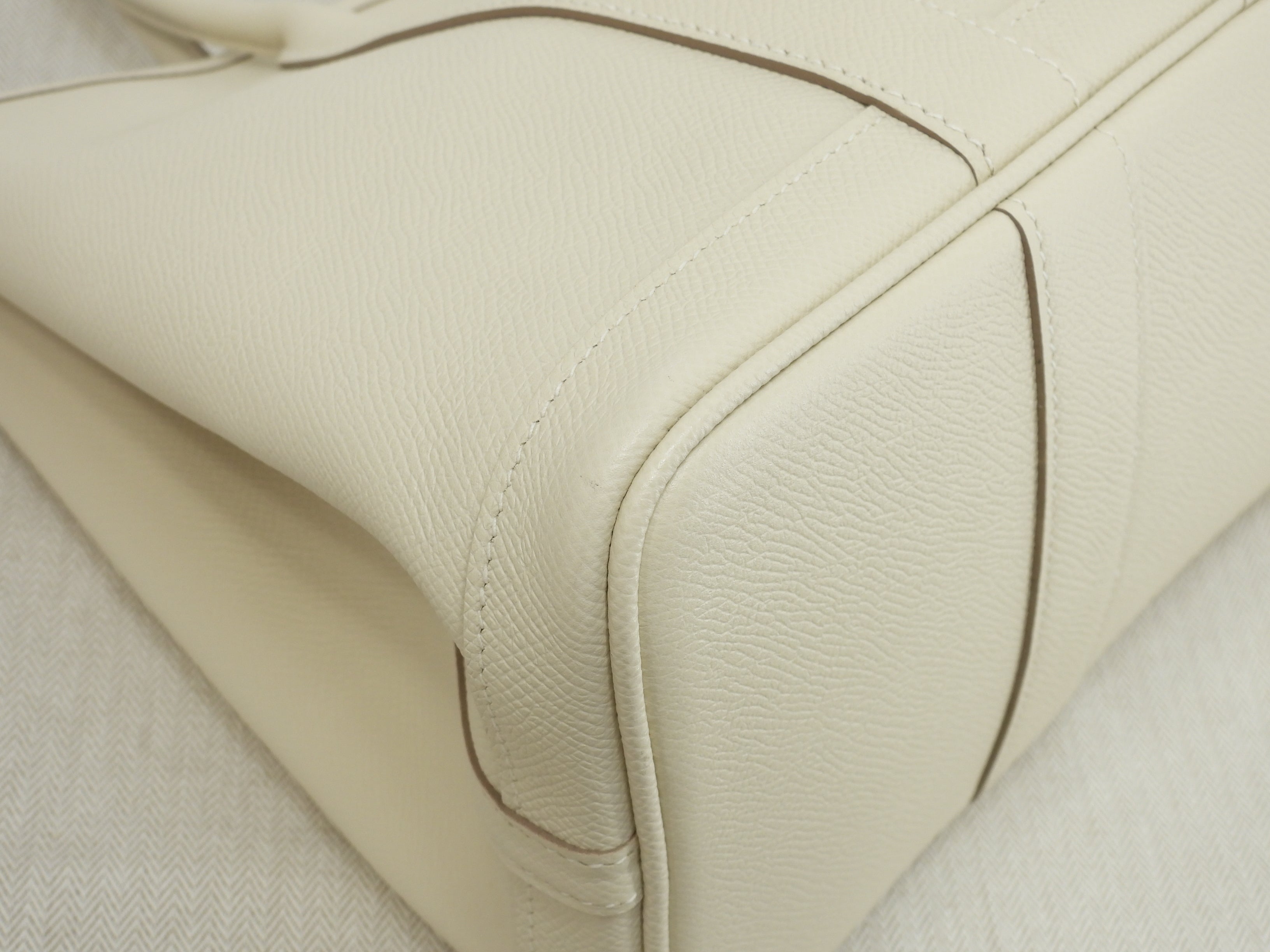 Hermès Garden Party TPM Epsom Craie Borsa a mano Shopper Mai Usata @A 8