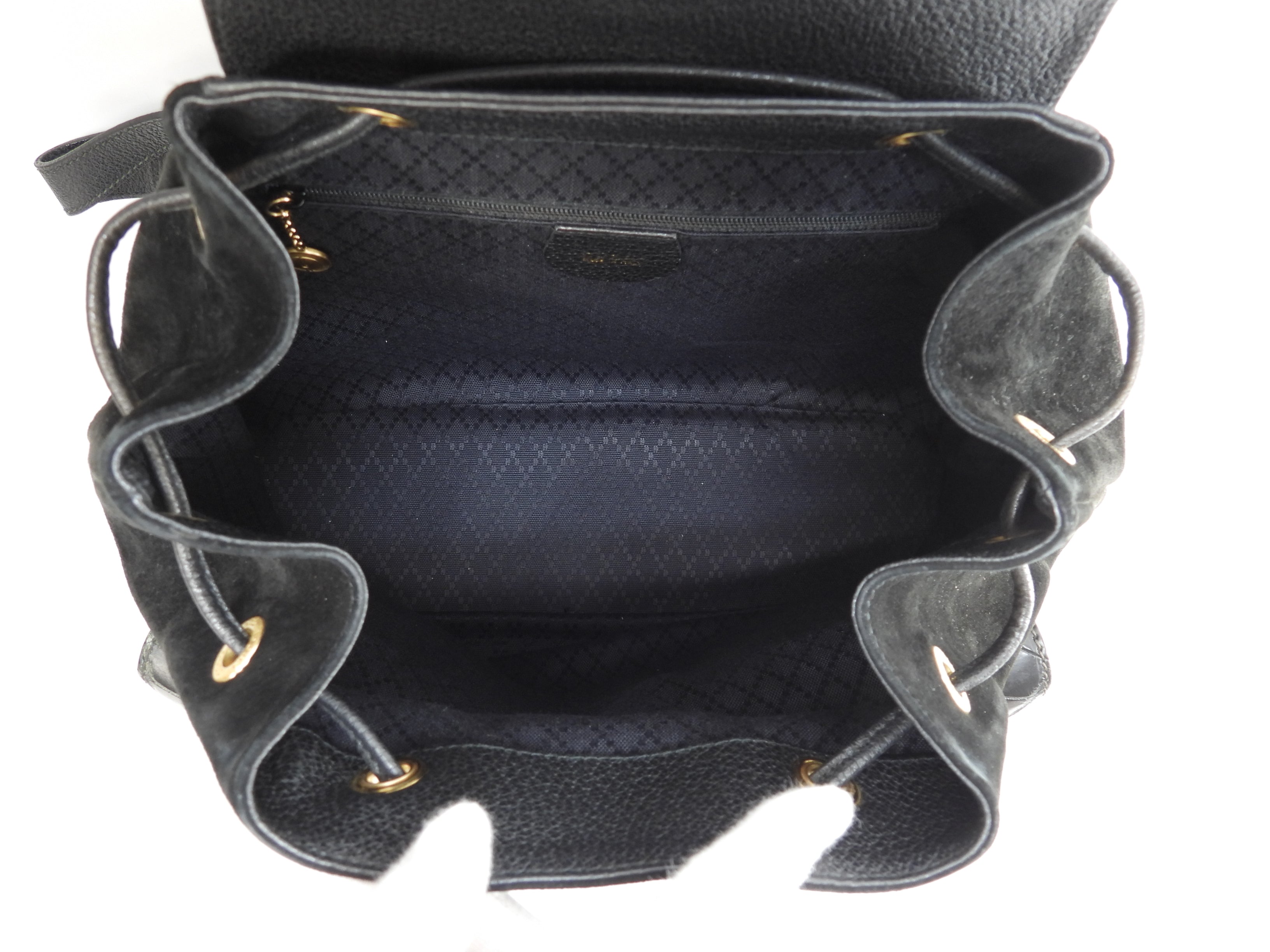 Zaino Gucci medio, bambù, coccodrillo verde/camoscio nero, rarissimo @ 13