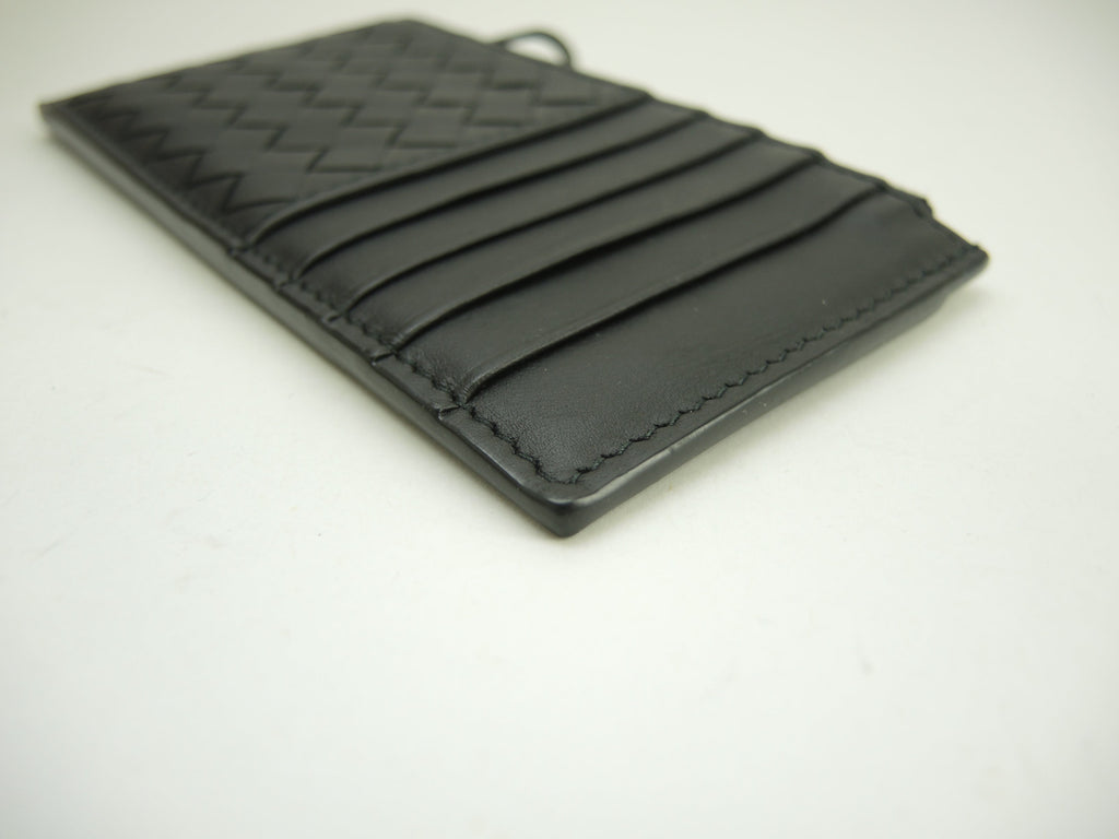 Bottega Veneta - Porta tessere/documenti in pelle Intrecciato nera con portamonete - Ottime condizioni@P00469527M