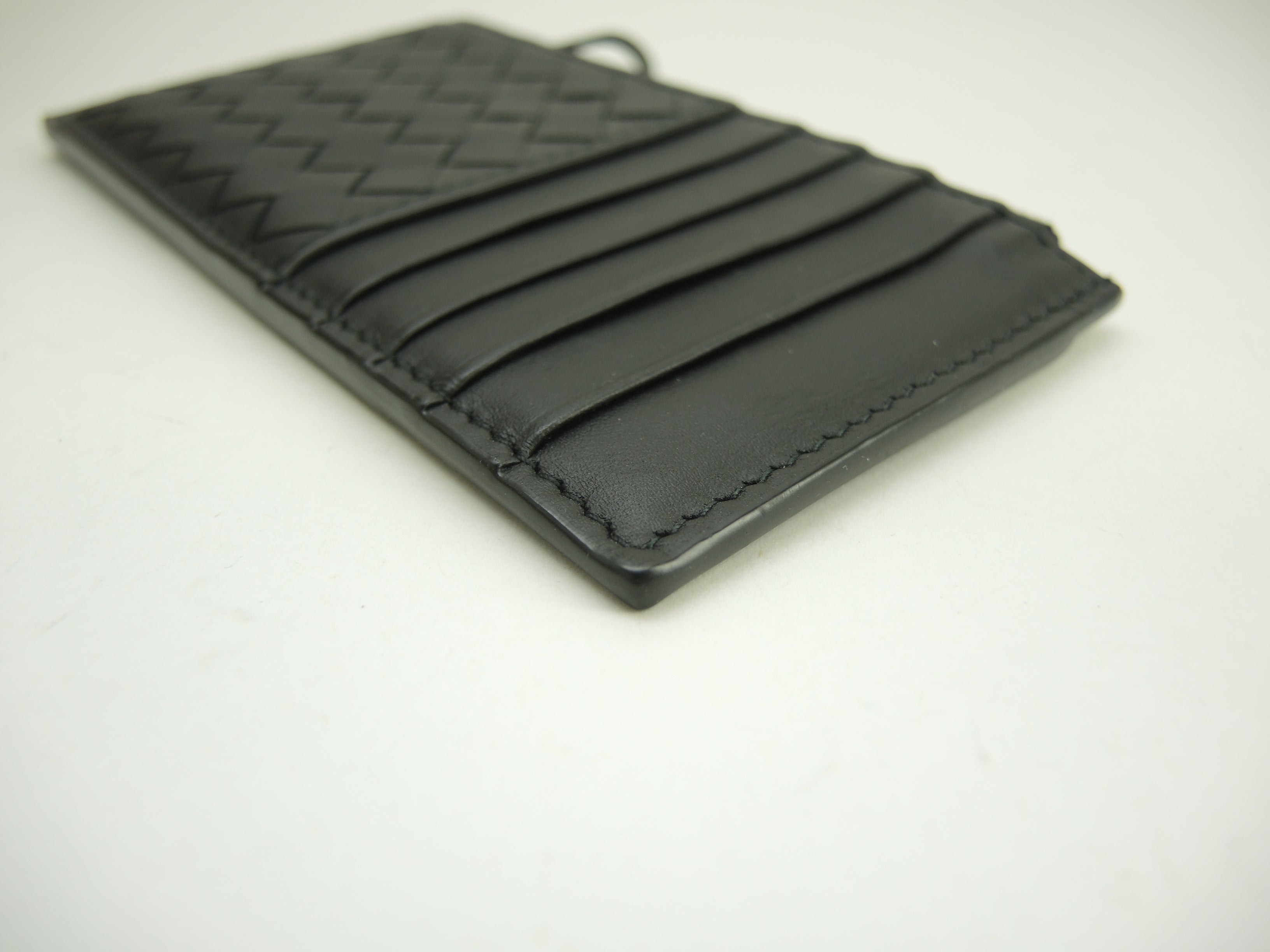 Bottega Veneta - Porta tessere/documenti in pelle Intrecciato nera con portamonete - Ottime condizioni@P00469527M
