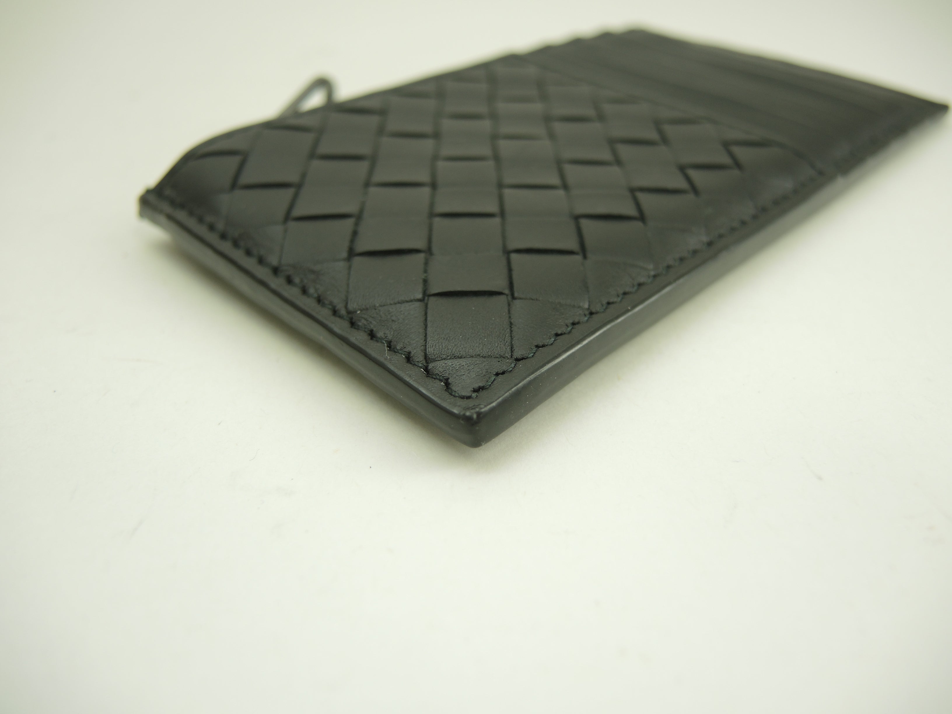 Bottega Veneta - Porta tessere/documenti in pelle Intrecciato nera con portamonete - Ottime condizioni@P00469527M